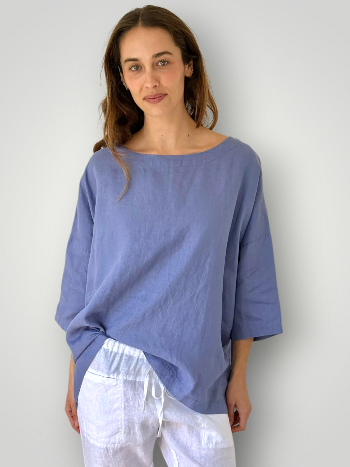 marita top - cornflower linen Apparel