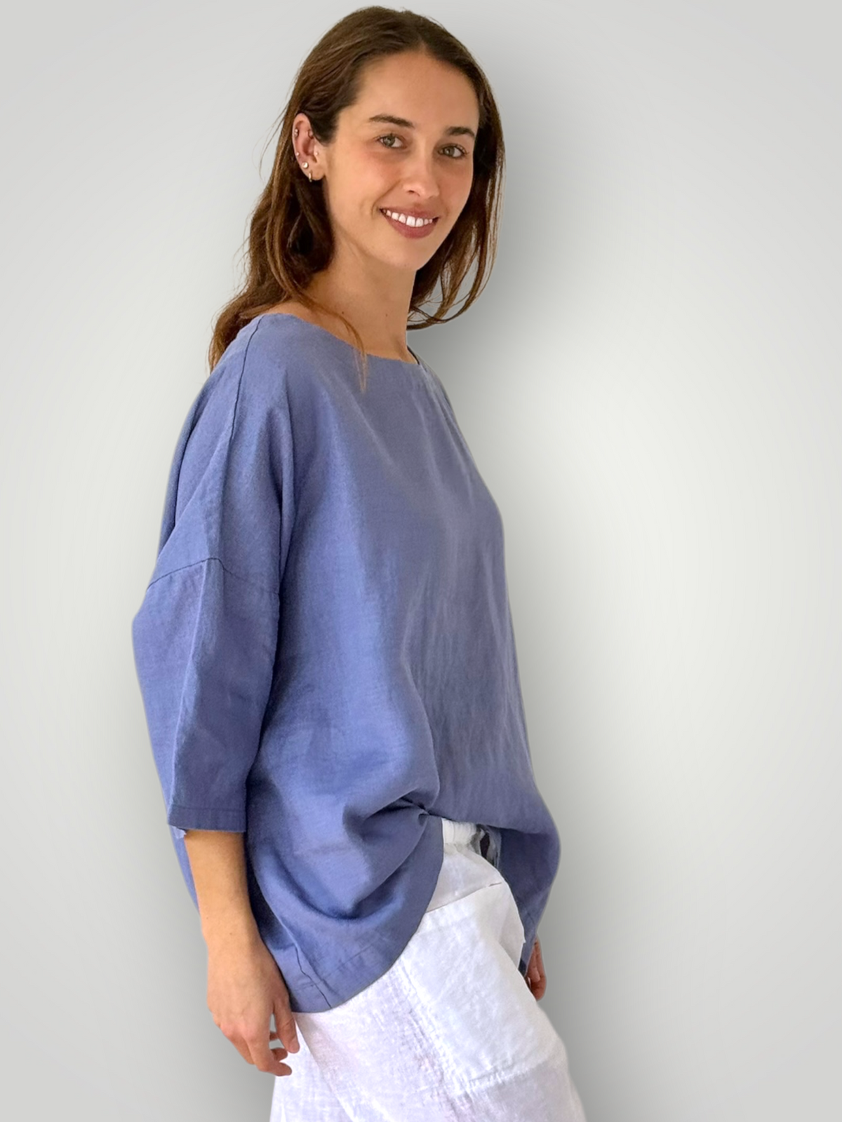 marita top - cornflower linen Apparel