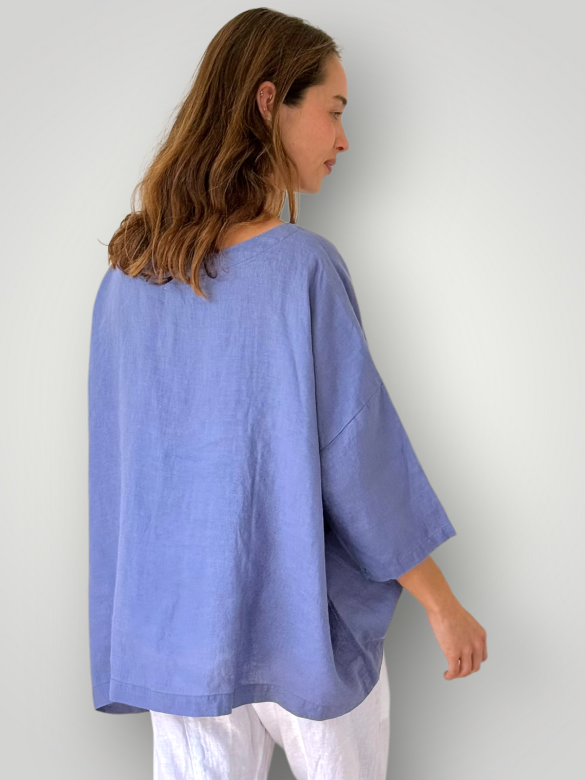 marita top - cornflower linen Apparel