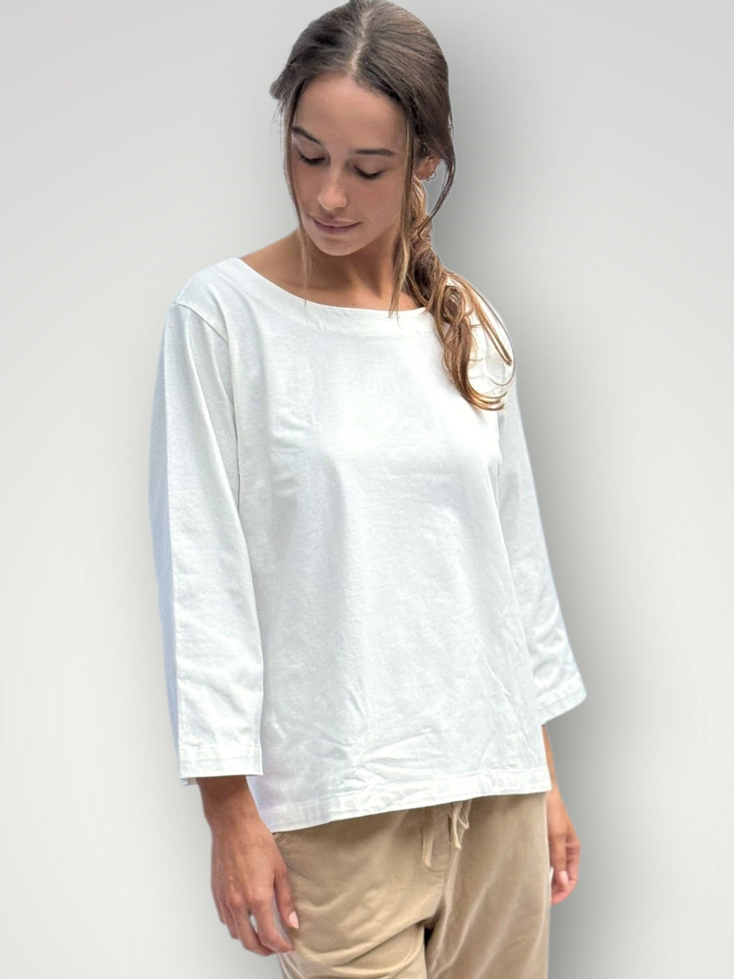 april cotton knit top-chalk Apparel
