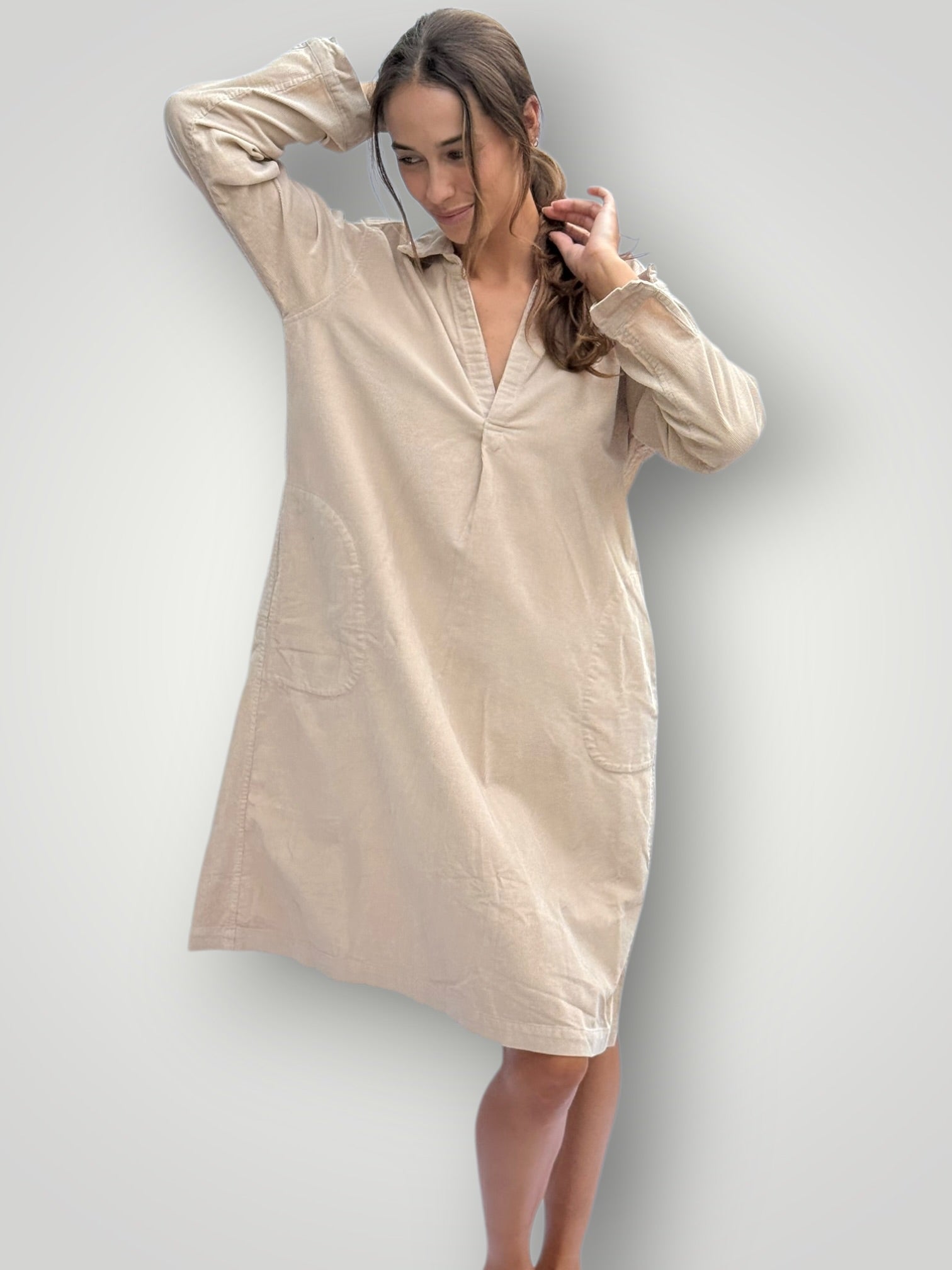 bianca dress -almond cord Apparel