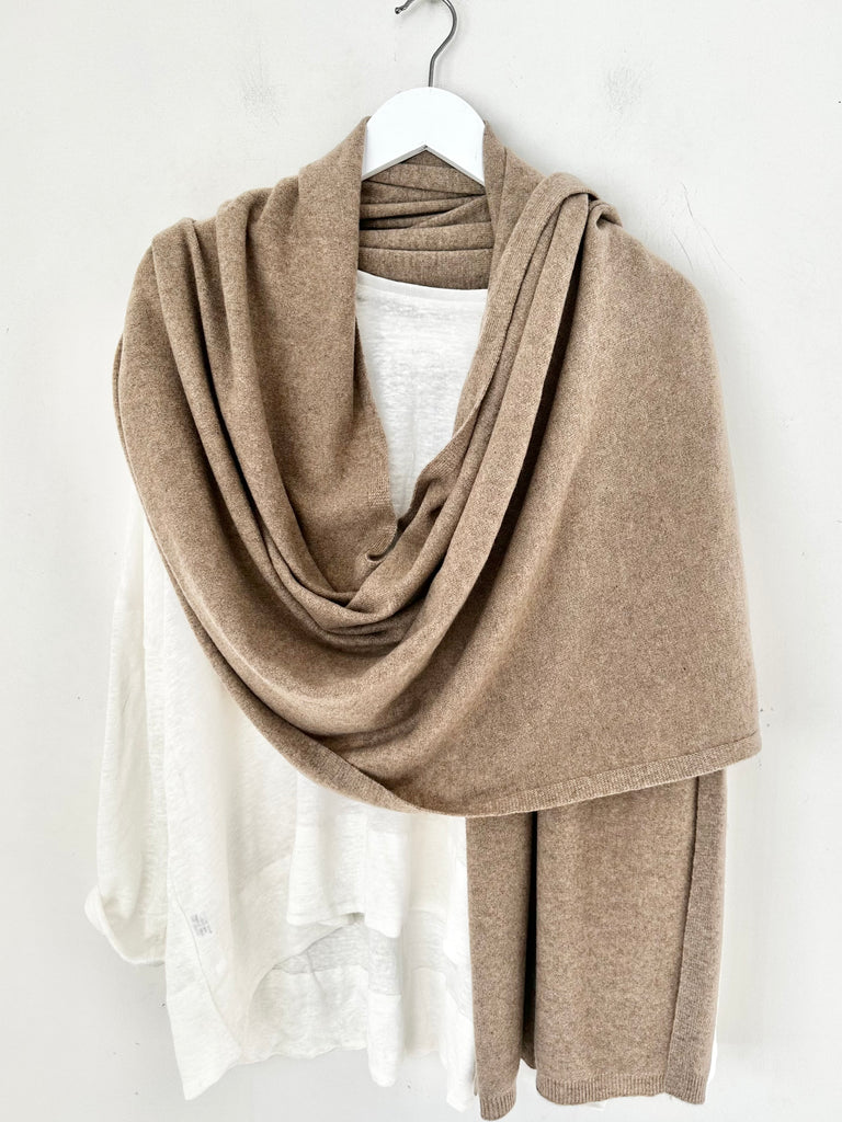 large cashmere scarf-oat almond Apparel