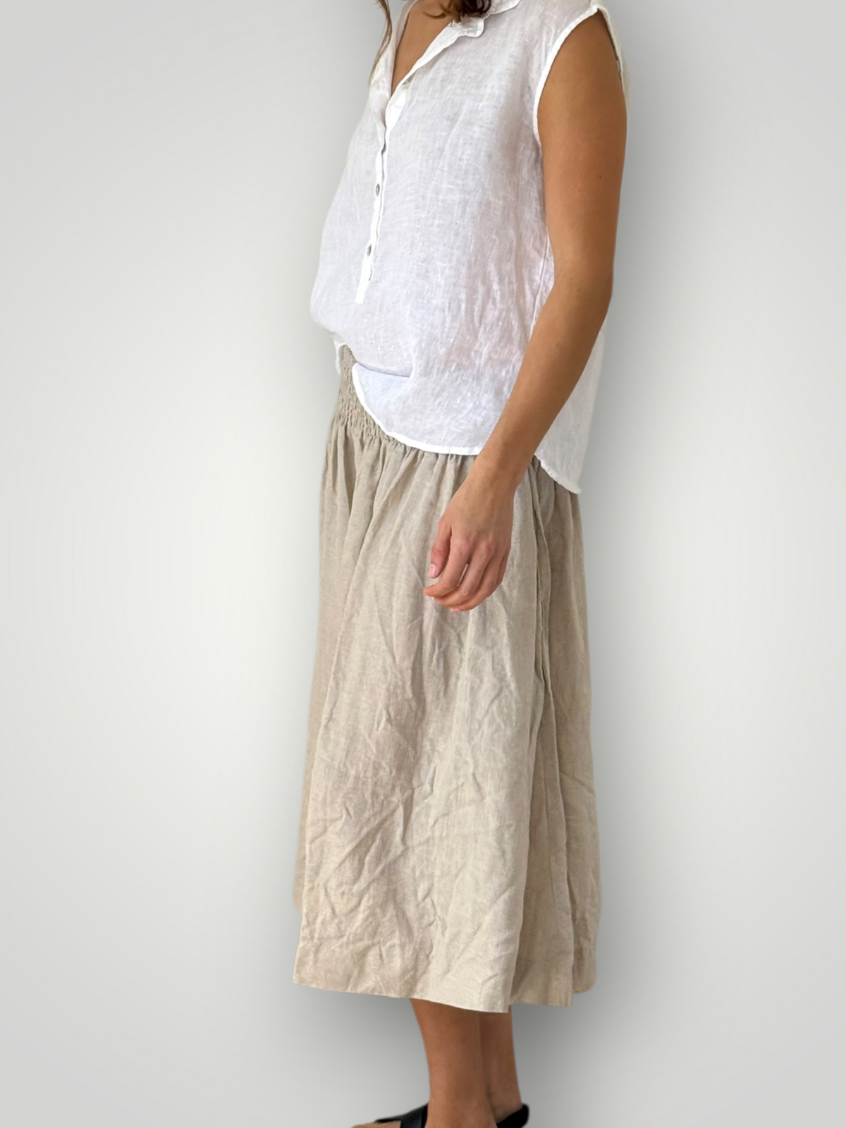 lola skirt - natural linen Apparel