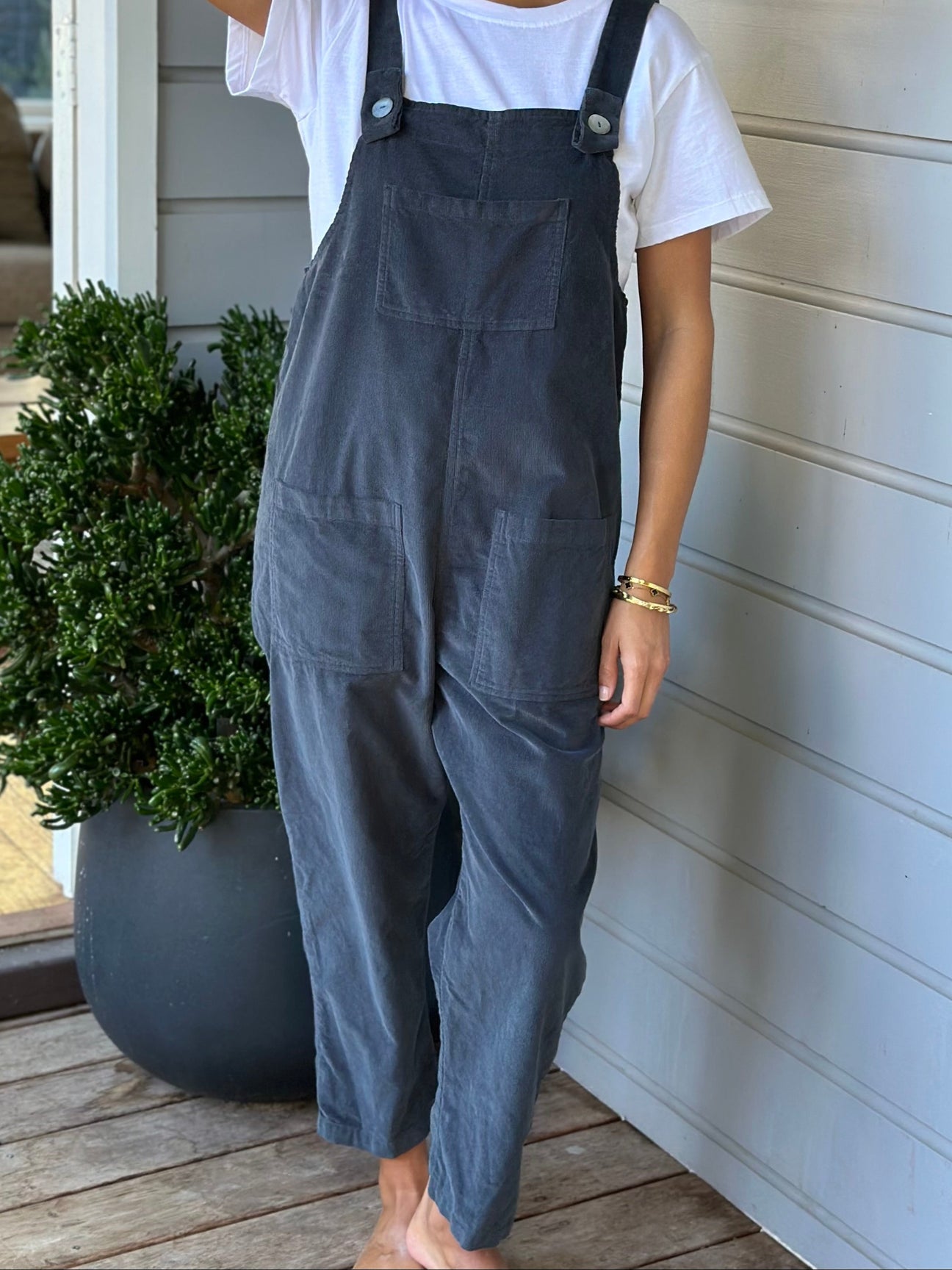 overalls - charcoal cord Apparel