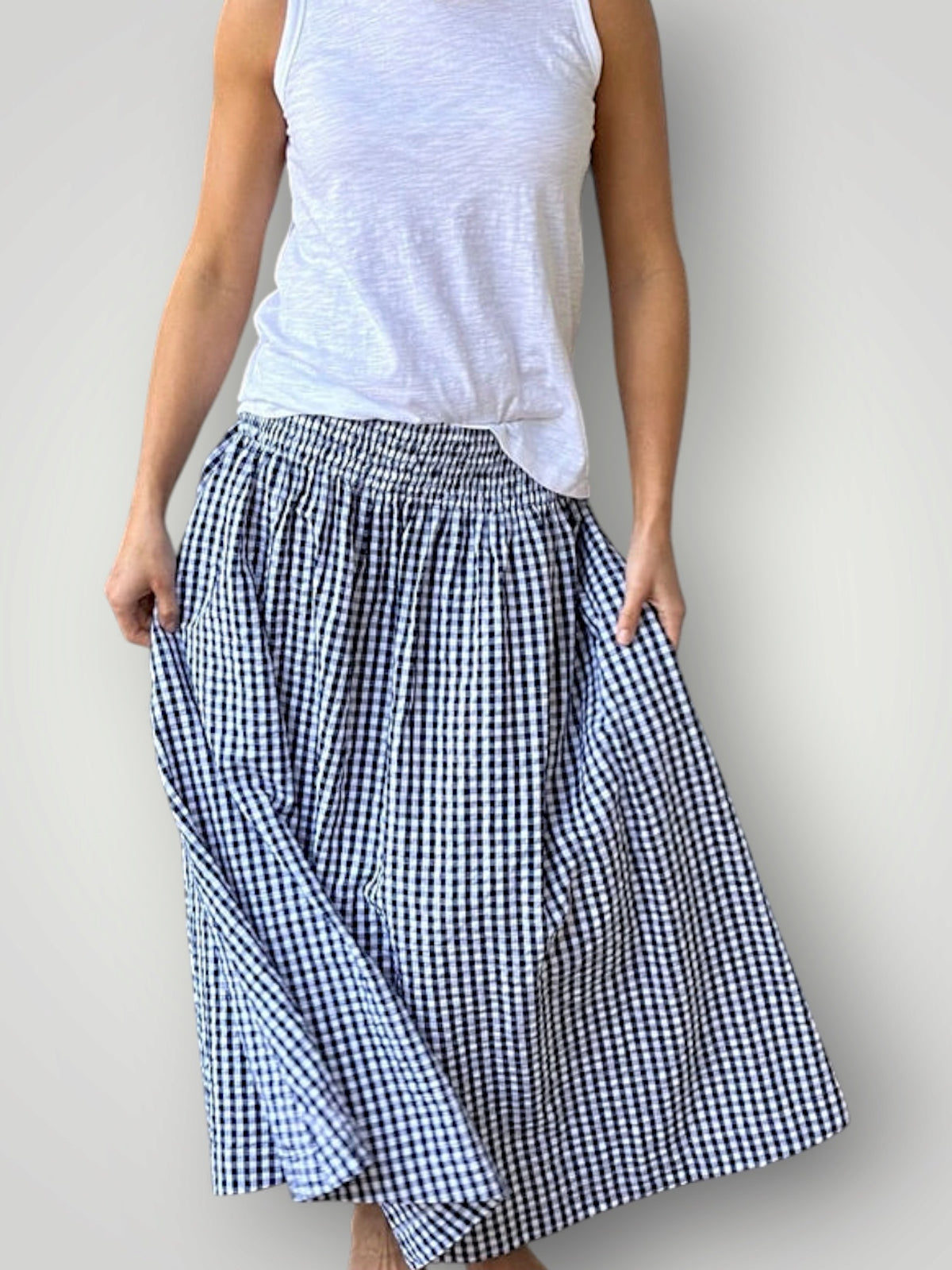 lulu skirt - navy gingham Apparel