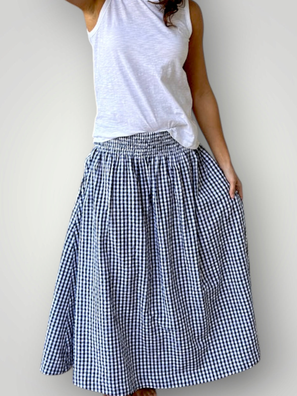 lulu skirt - navy gingham Apparel
