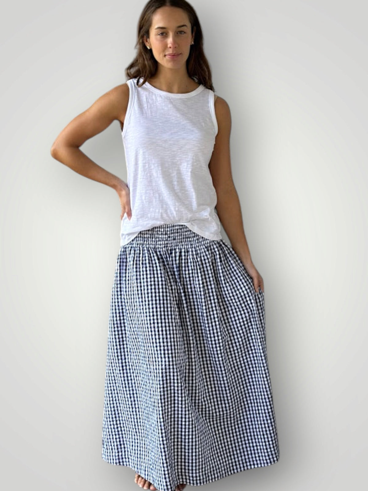 lulu skirt - navy gingham Apparel