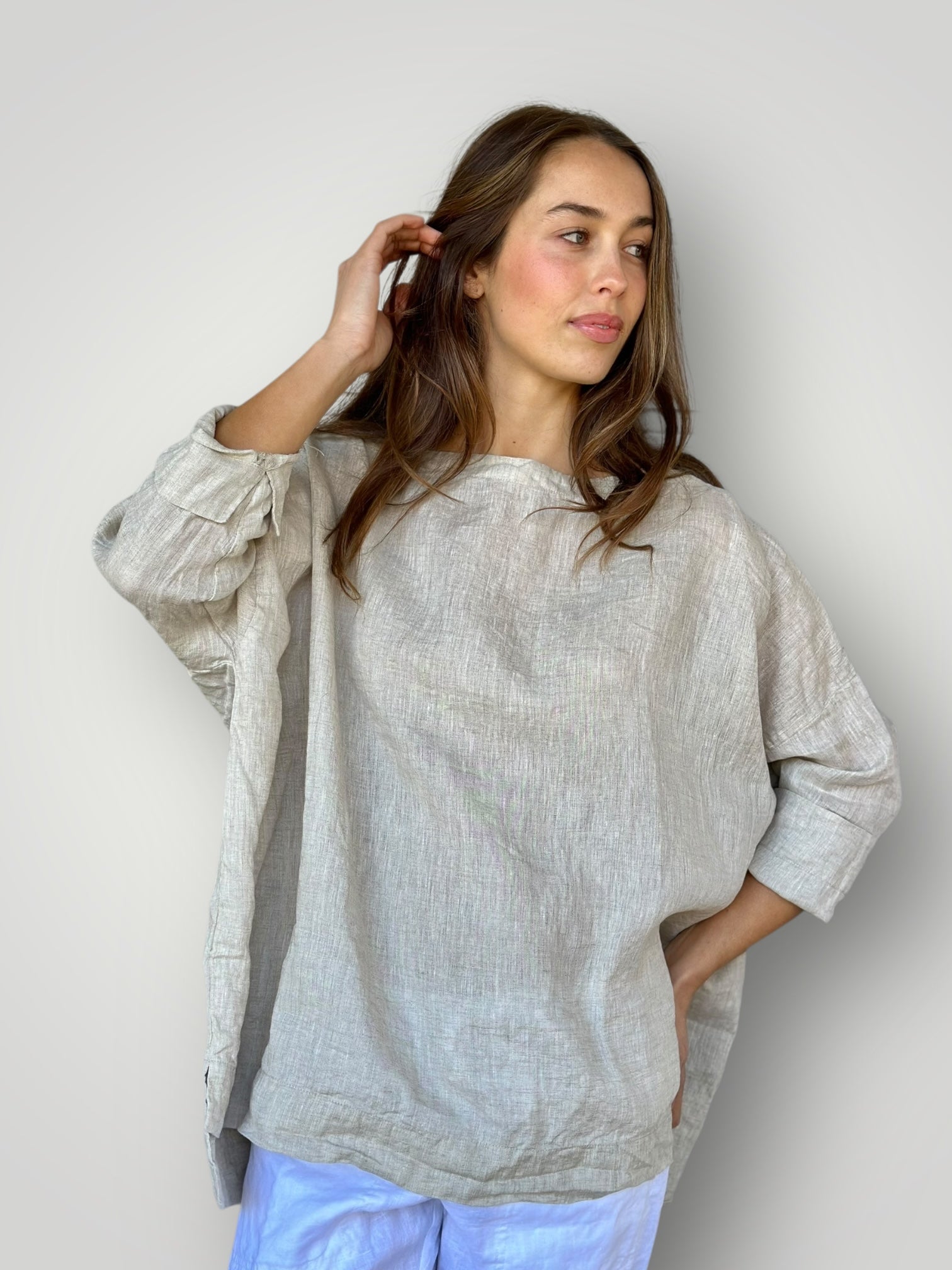 avril top - natural linen Apparel
