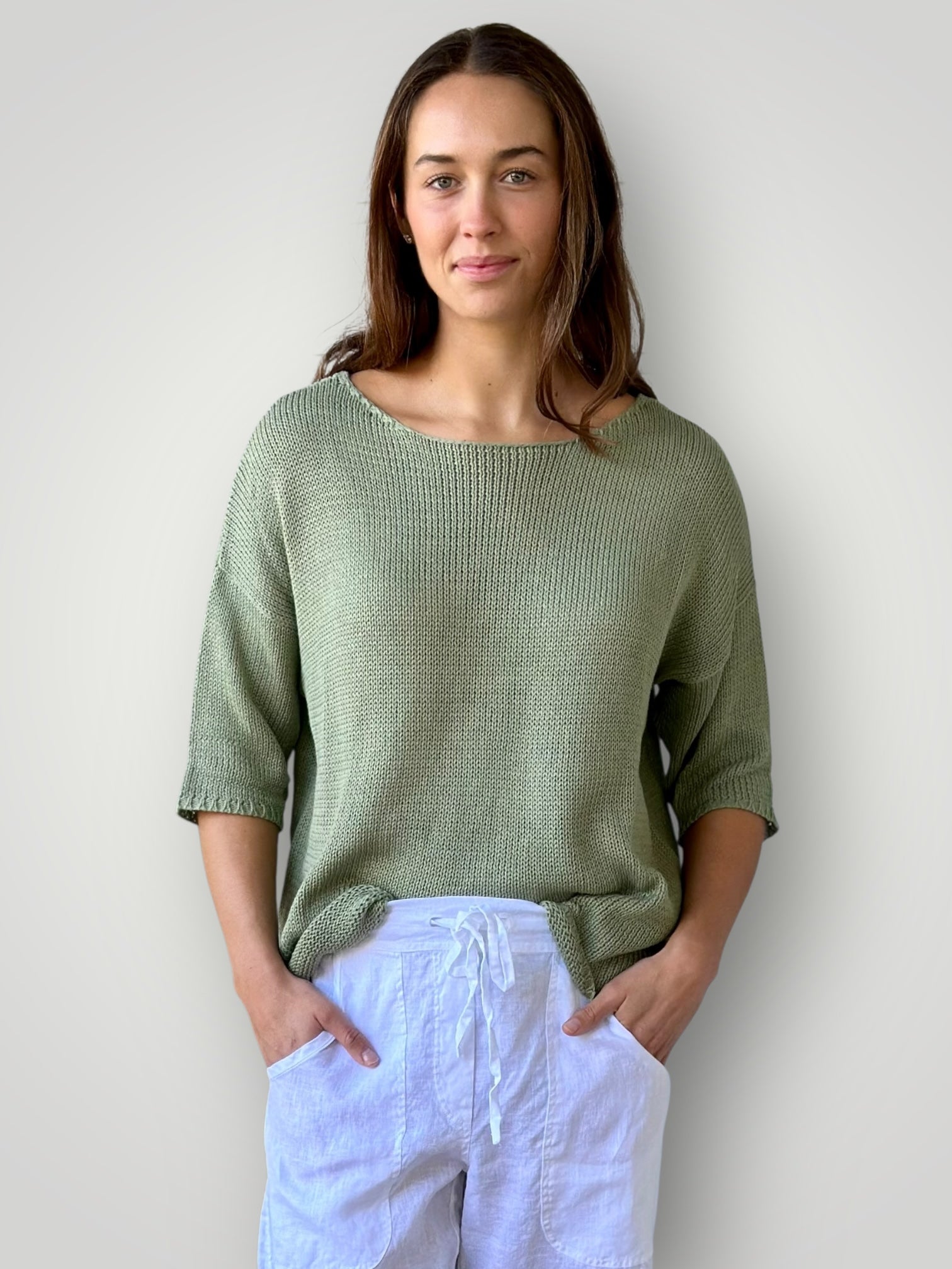 alex top - mint cotton knit Apparel