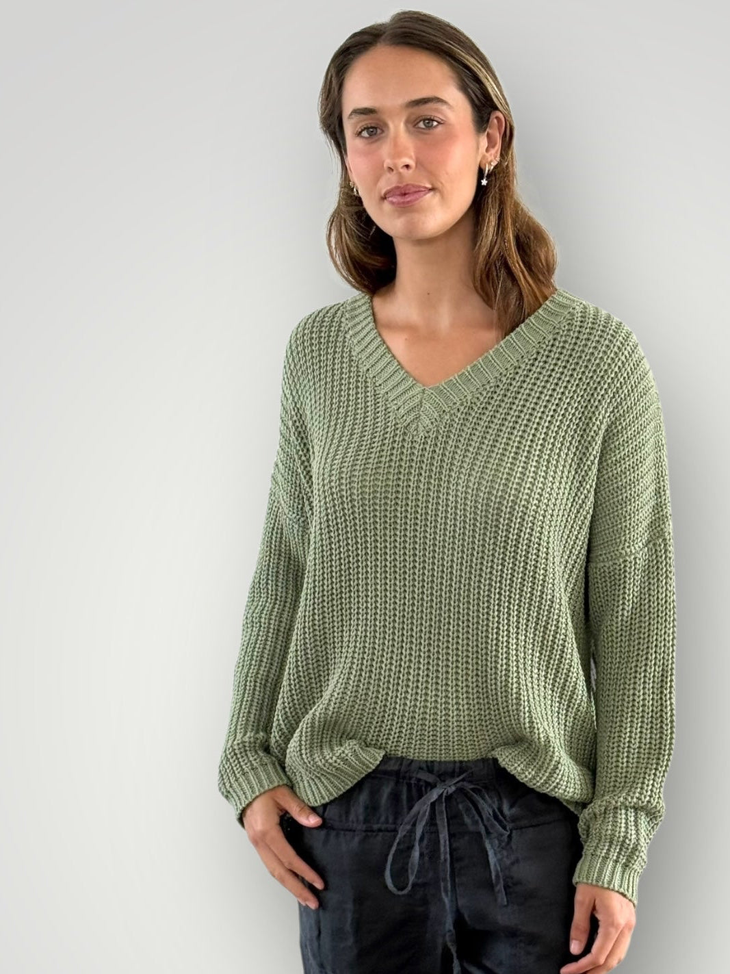jasper cotton rib knit - sage Apparel