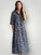 bridget dress - navy floral linen Apparel