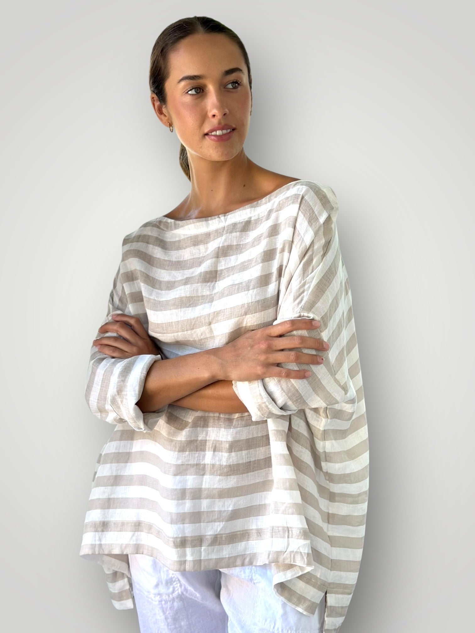 avril top- natural stripe Apparel