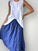lola skirt - blue dusk linen Apparel