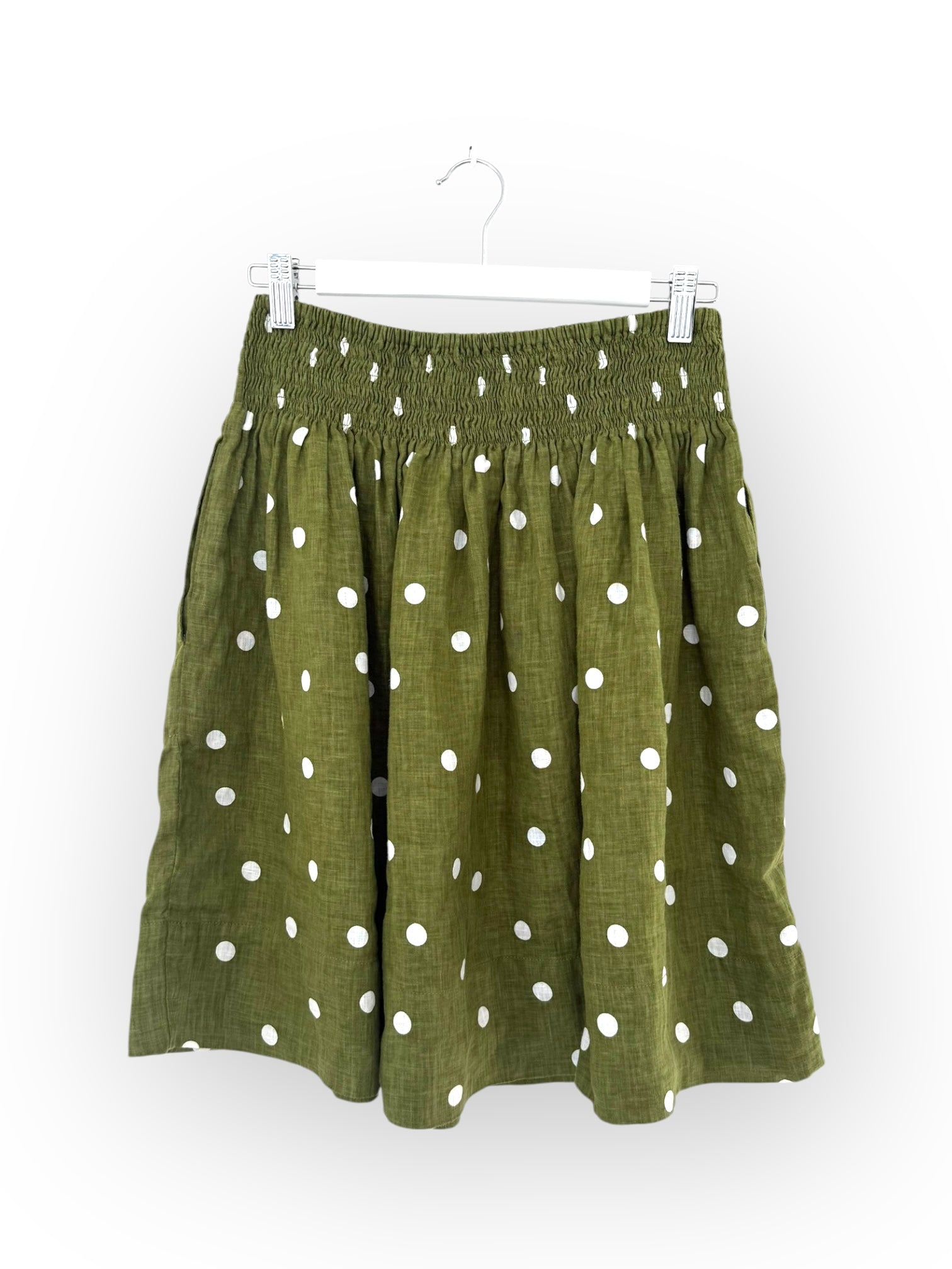 zoe skirt - olive spot linen Apparel