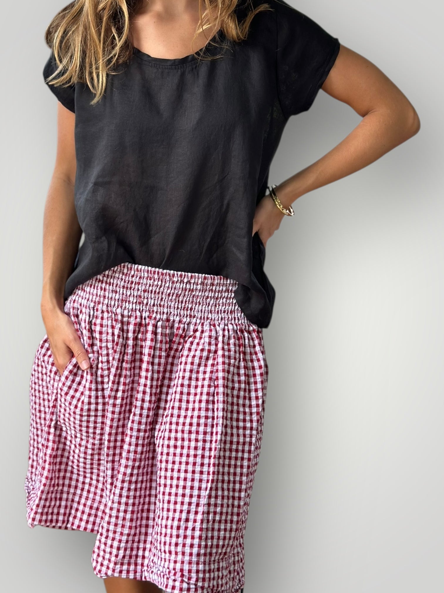 zoe skirt - red gingham cotton Apparel