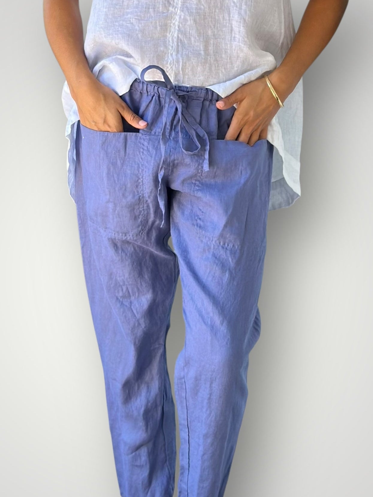 darcy pants - cornflower linen Apparel