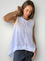 morgan top-white linen Apparel