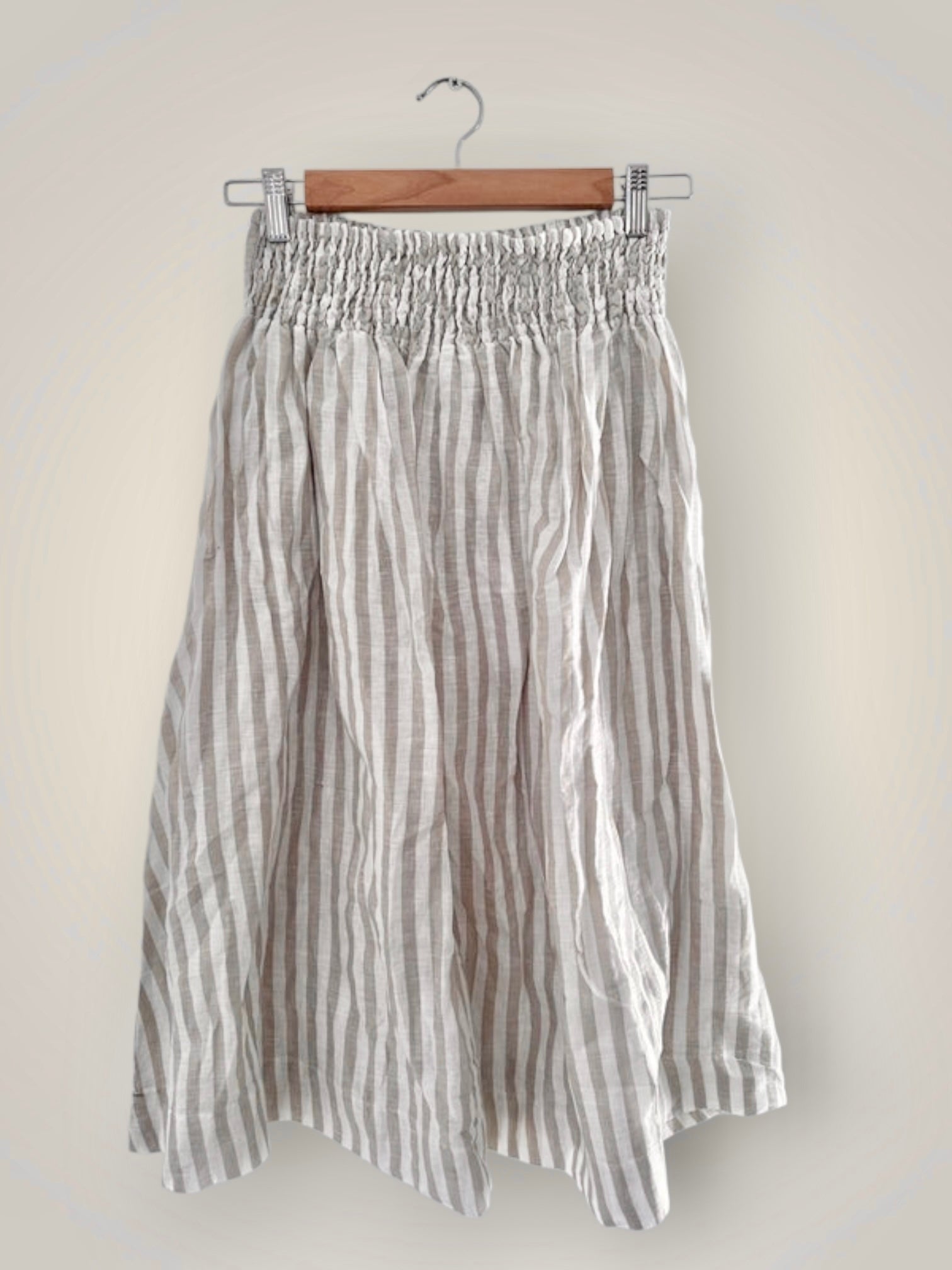 lola skirt - natural stripe linen Apparel