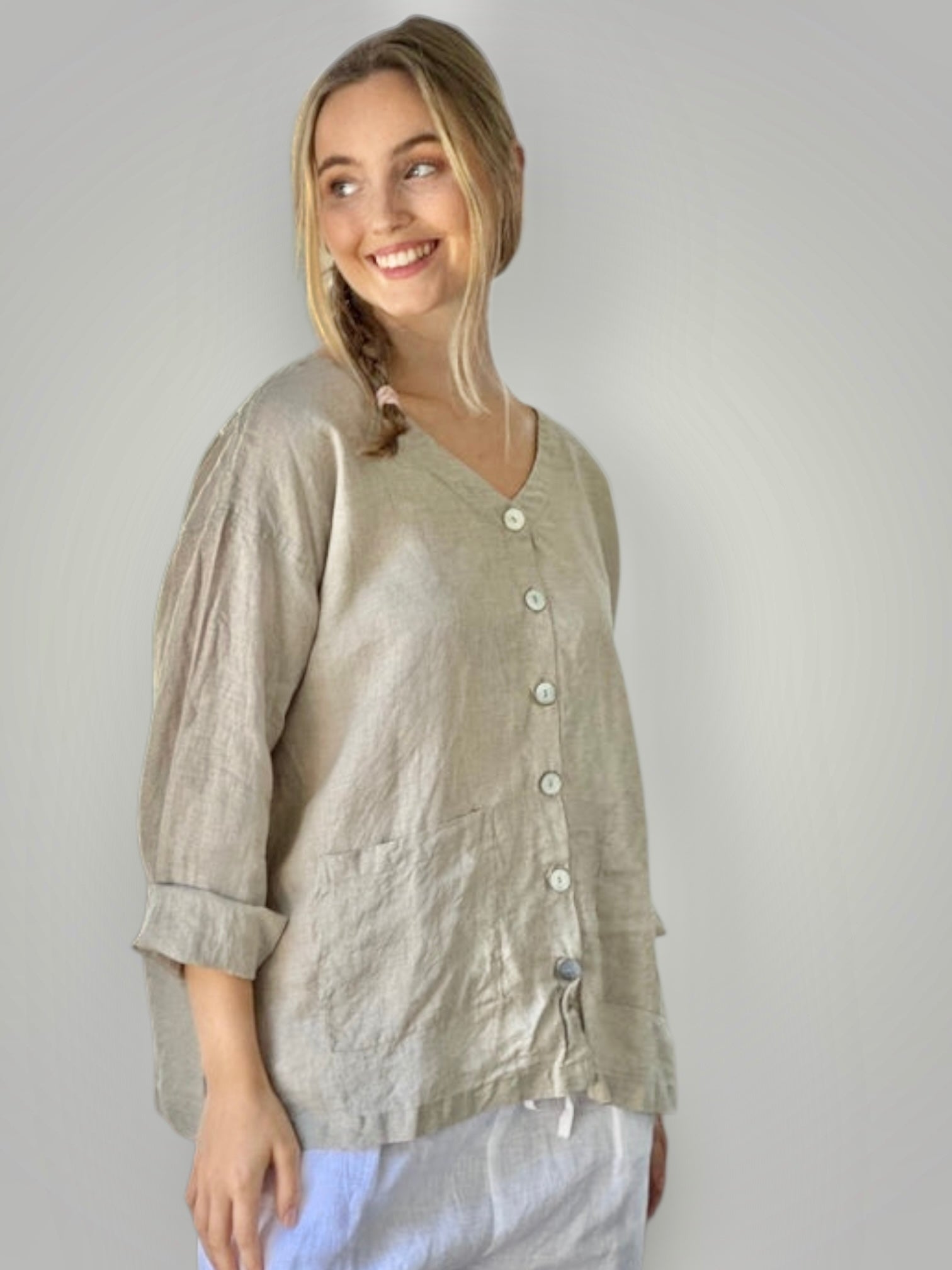 jamie jacket -natural linen Apparel