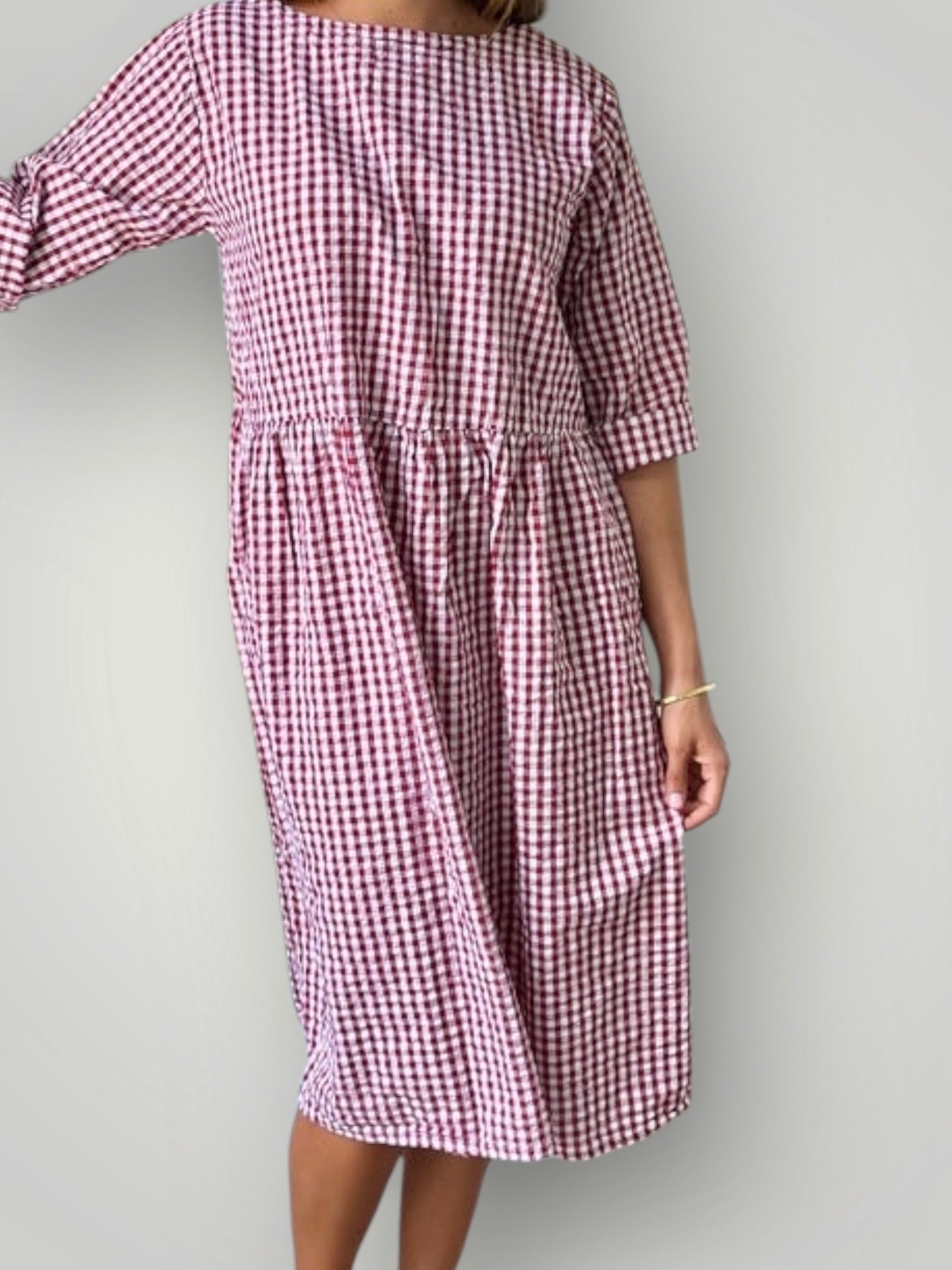 april dress - red gingham cotton Apparel