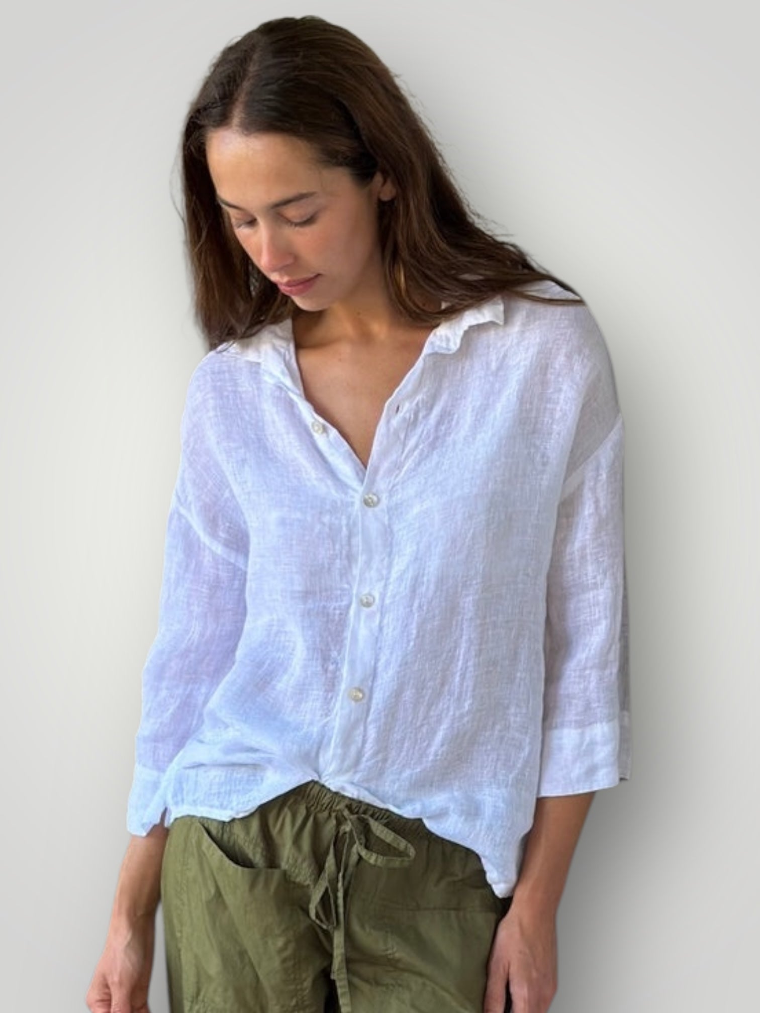 deanna shirt - white linen gauze Apparel