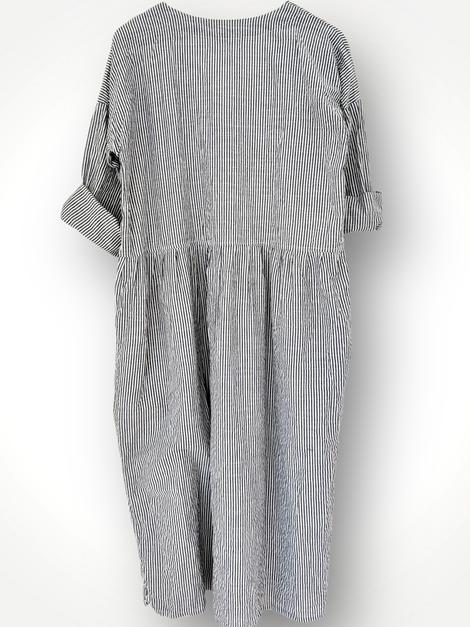 paige dress - grey stripe cotton Apparel