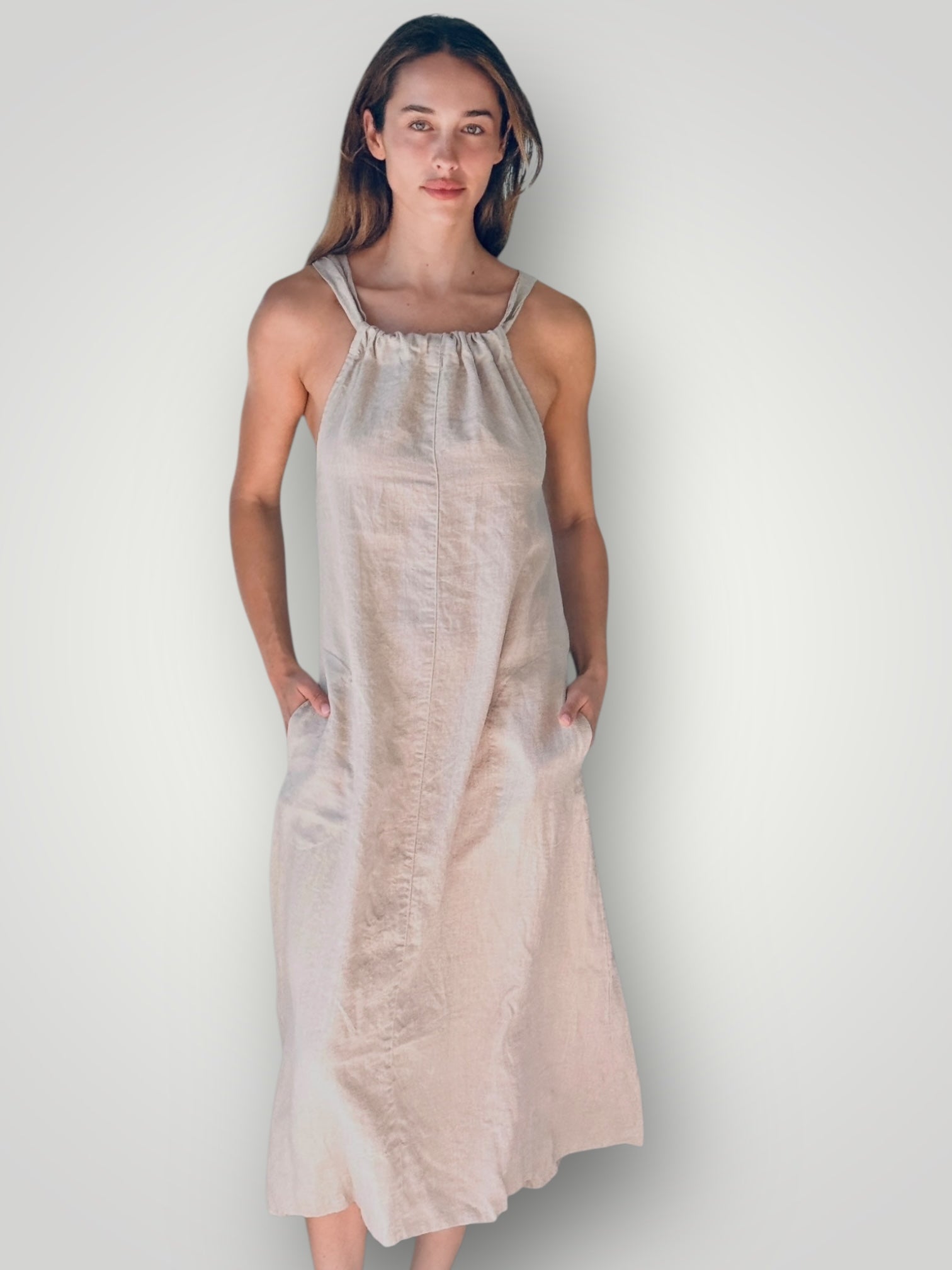 olivia dress-natural linen