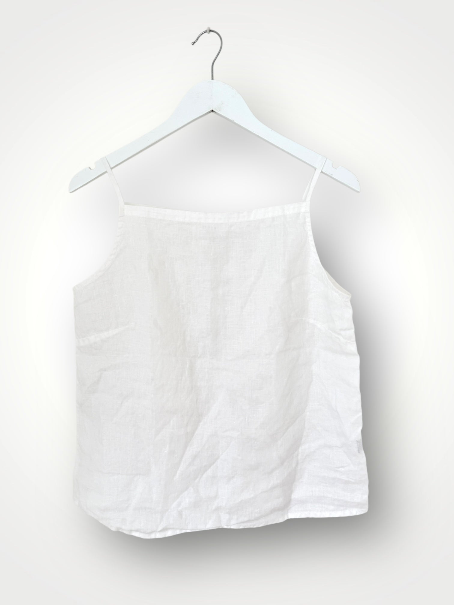 milly tank - white linen Apparel