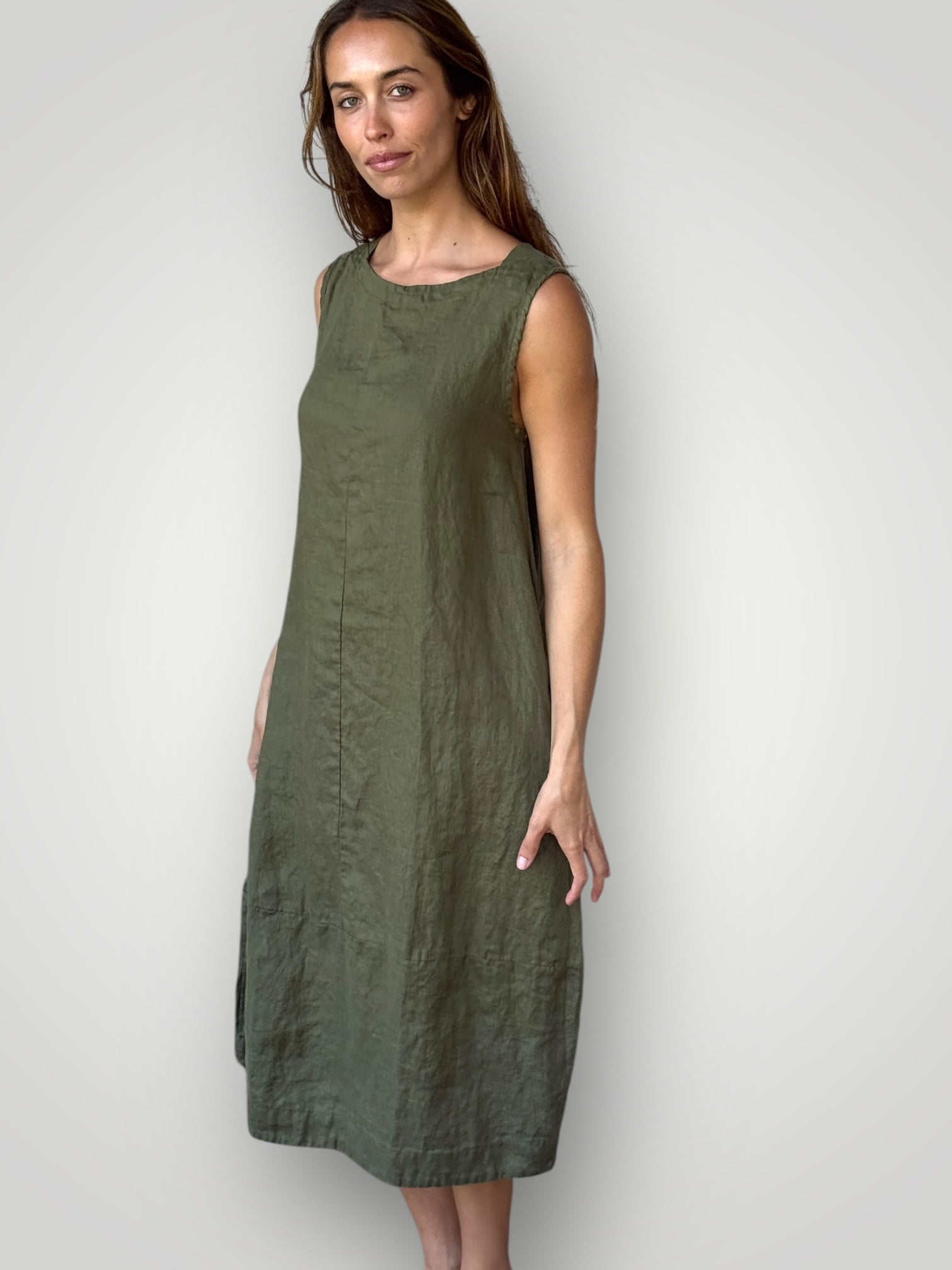 adele dress-army linen Apparel