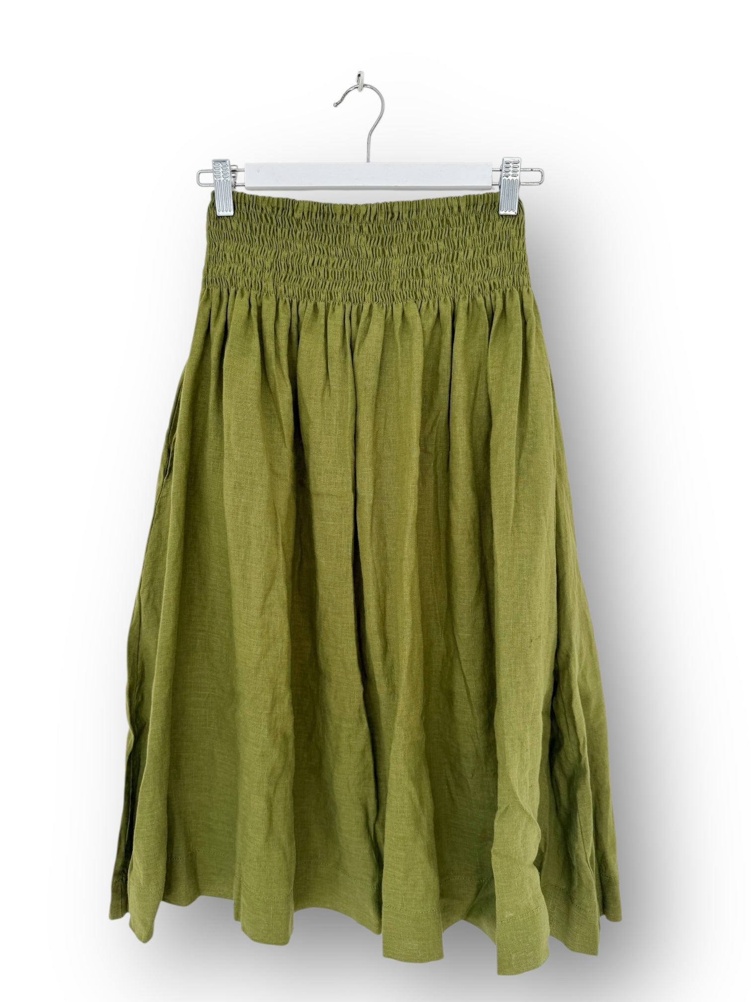 lola skirt - olive linen Apparel