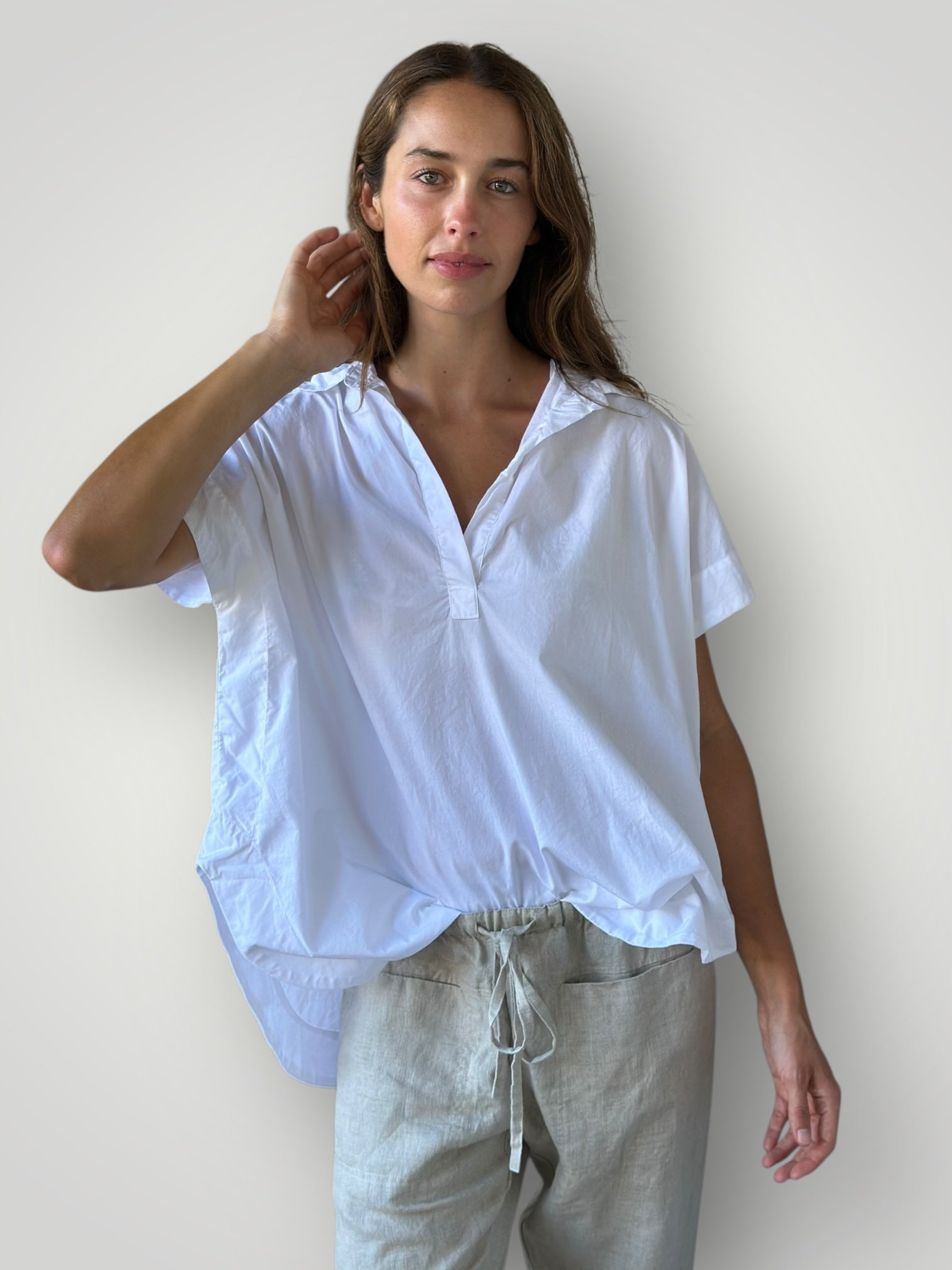 tara top - white cotton General