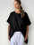 rachael top - black linen gauze Apparel