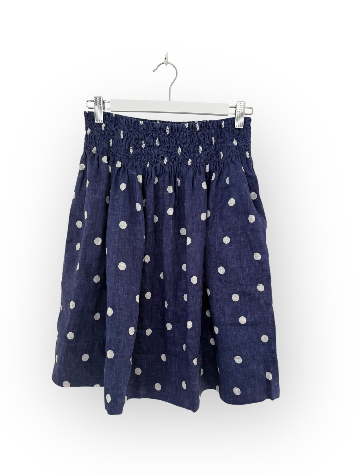 zoe skirt - blue dusk spot linen Apparel