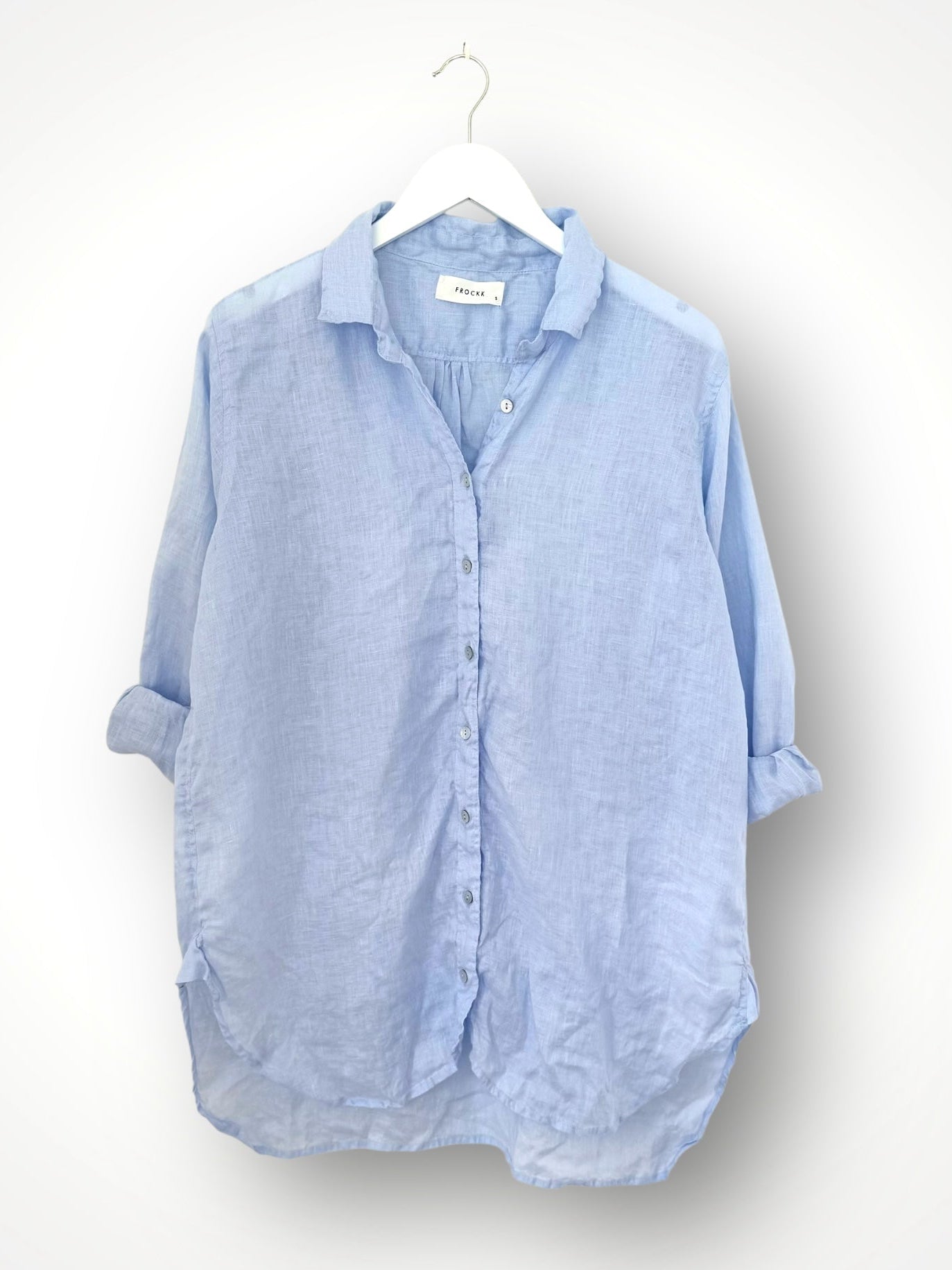 skyla shirt - soft blue linen Apparel