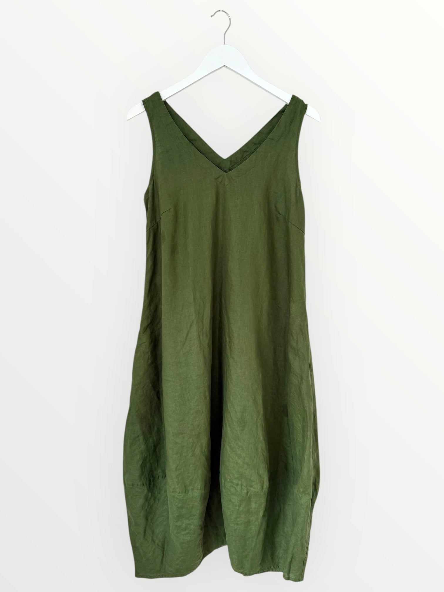 amber dress - moss linen Apparel