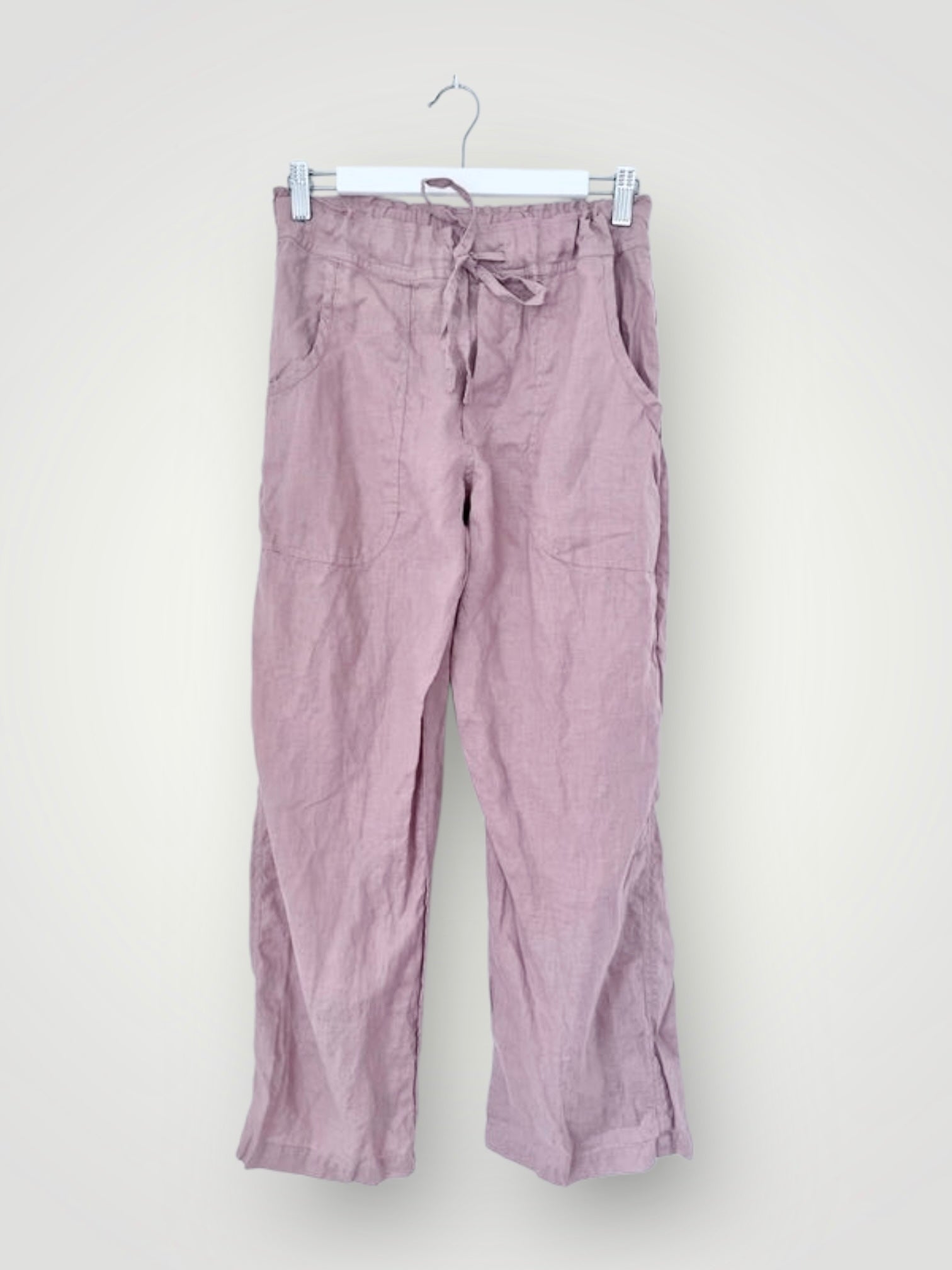 fleur straight leg pants - dusty rose linen Apparel