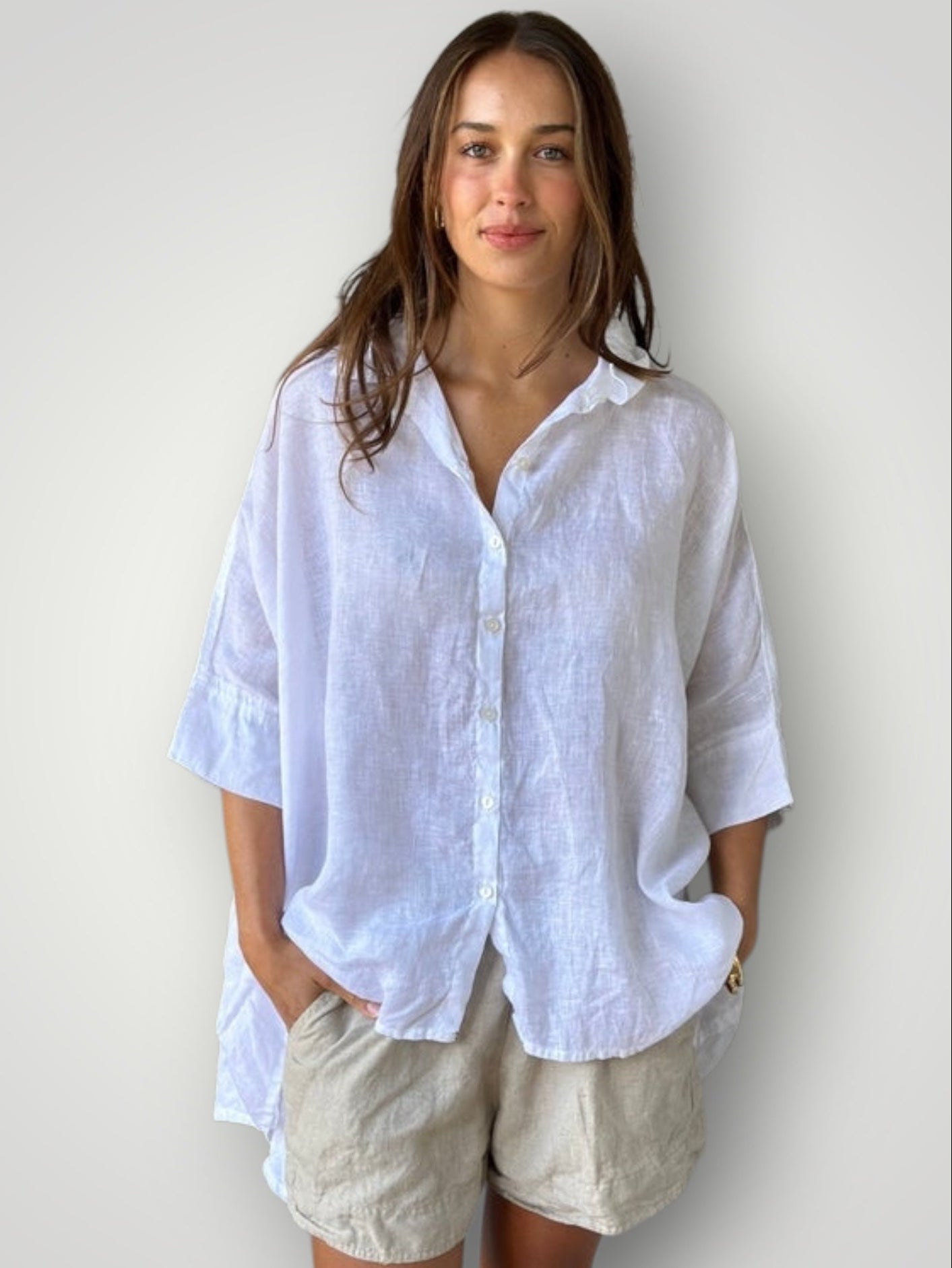 issey shirt - white linen Apparel