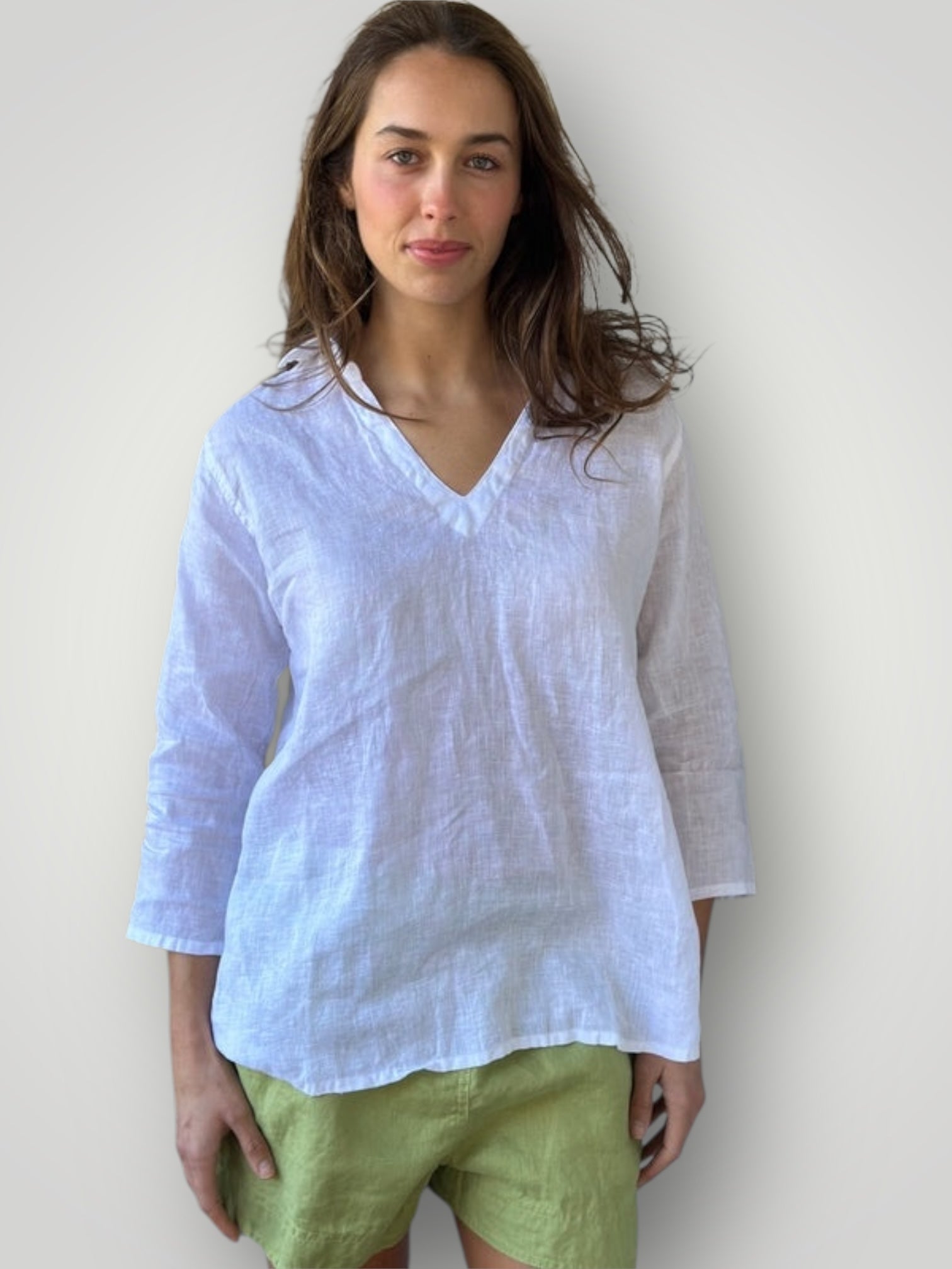 bianca top - white linen Apparel