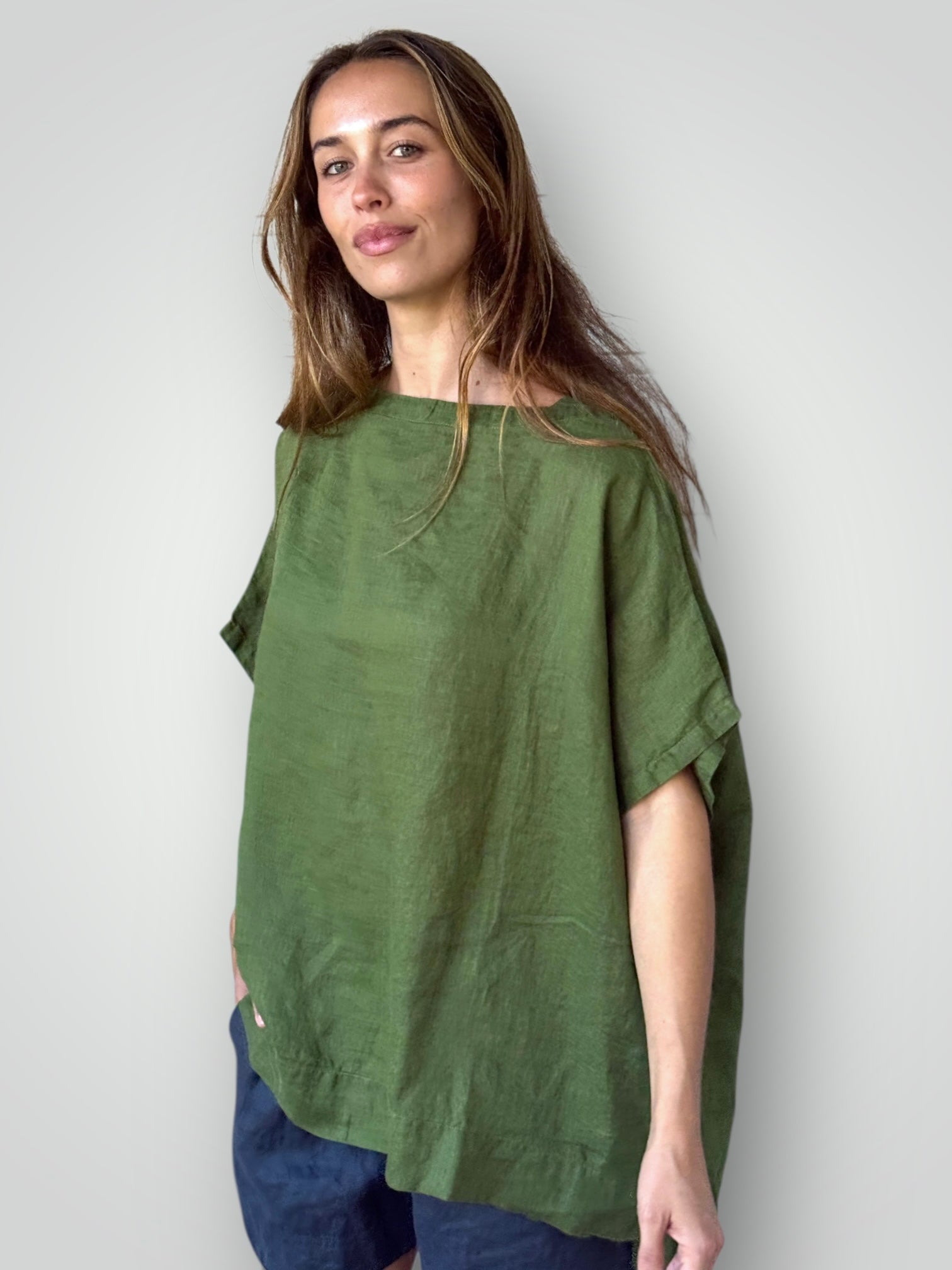 sammy top - moss linen Apparel