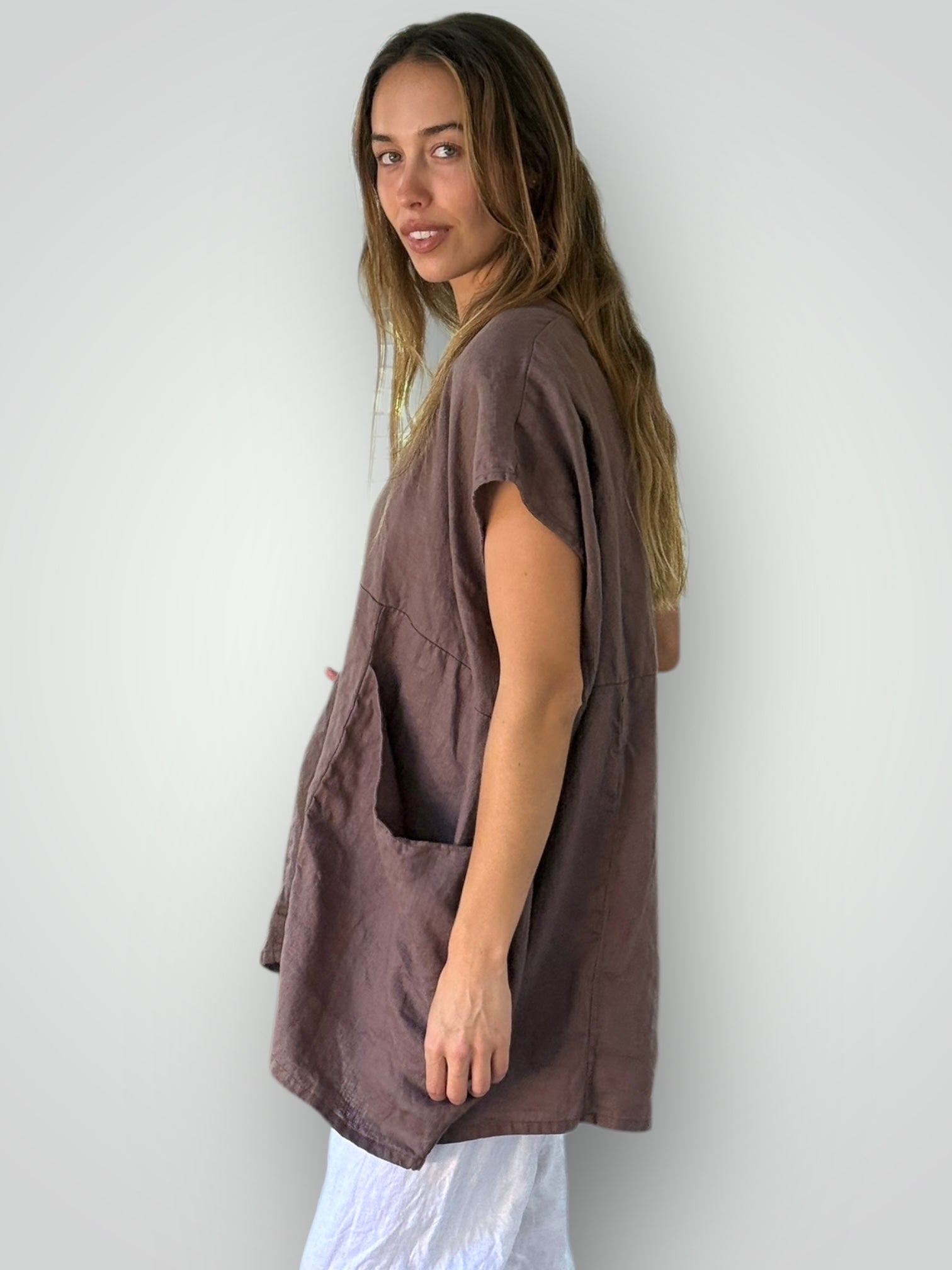 melrose top - soil linen Apparel