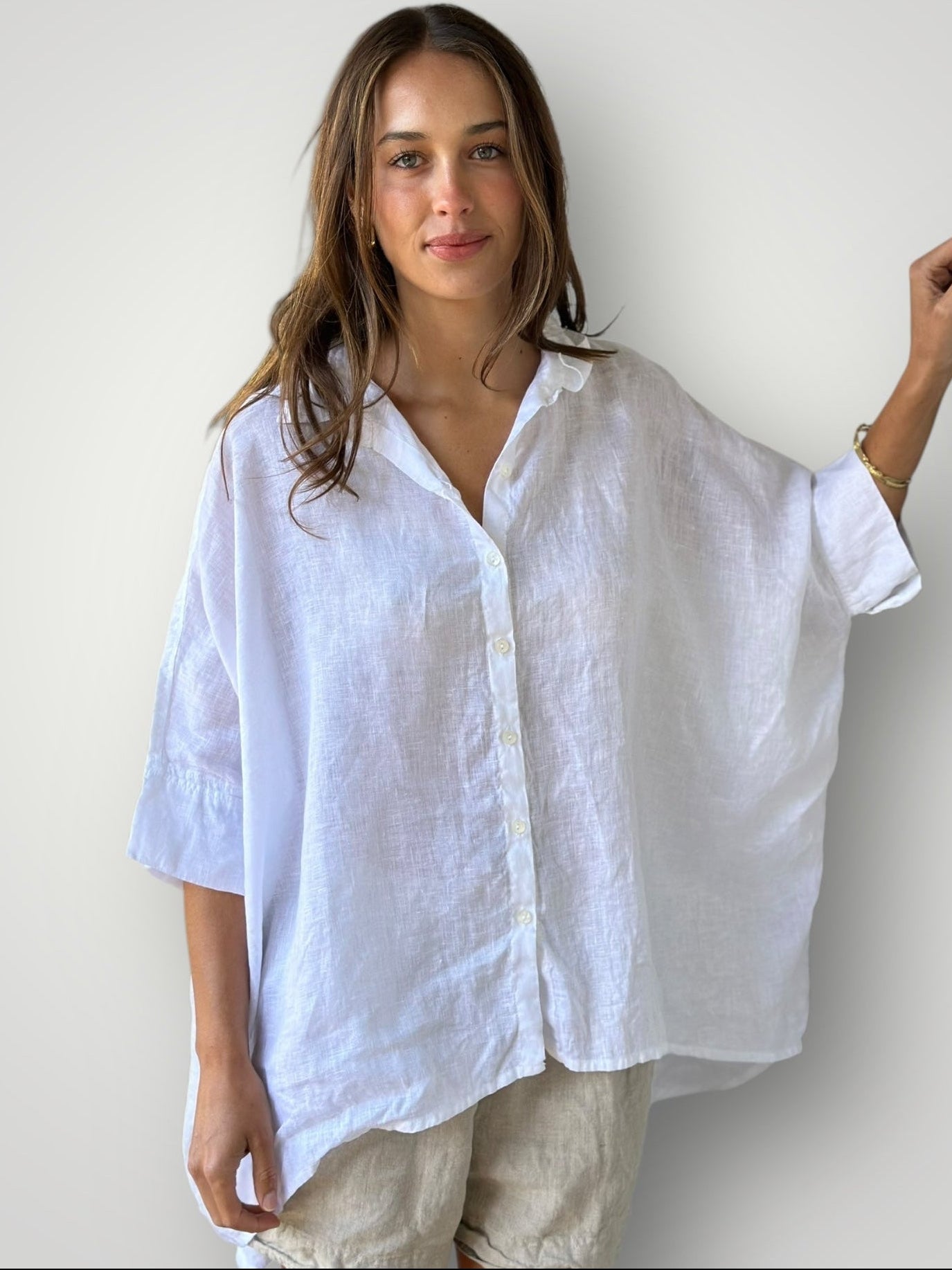 issey shirt - white linen Apparel