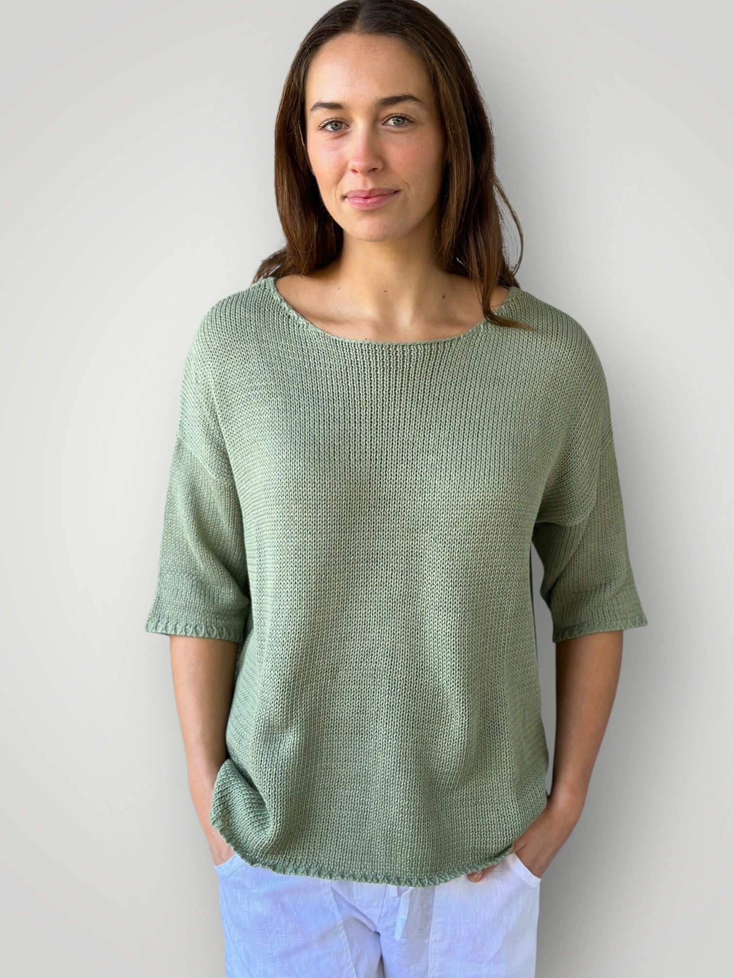 alex top - mint cotton knit Apparel