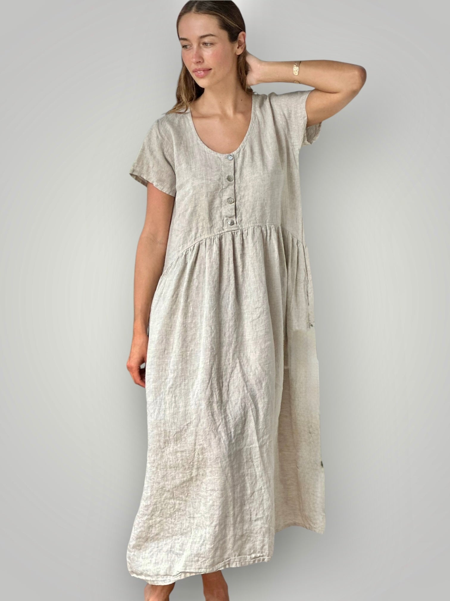 audrey dress - natural linen Apparel
