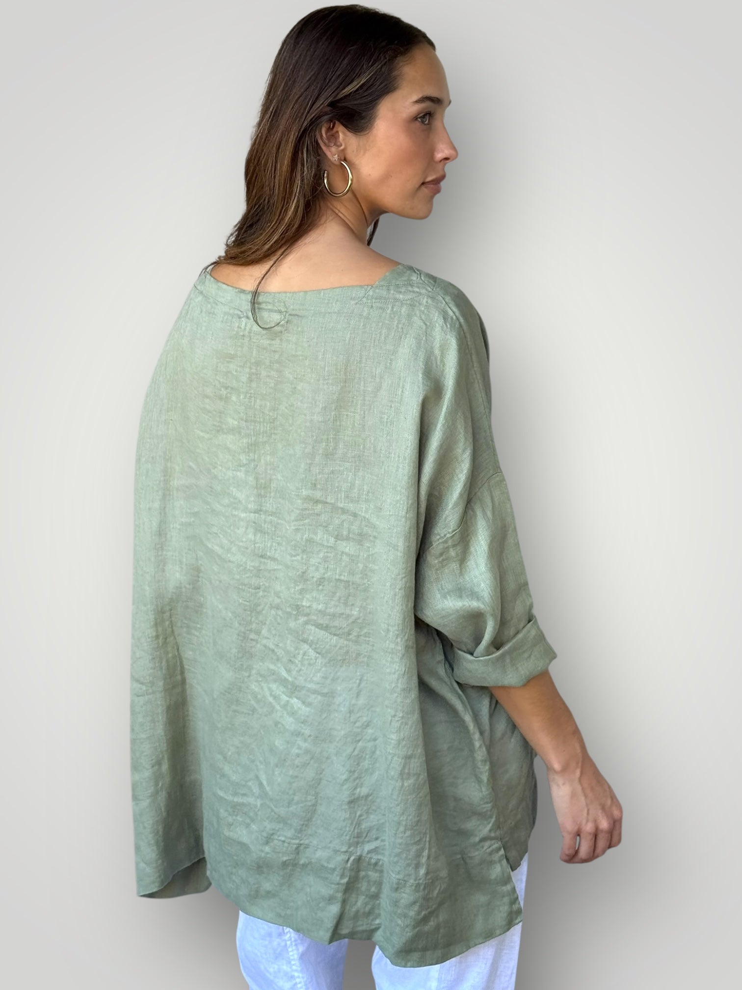avril top- sage linen Apparel