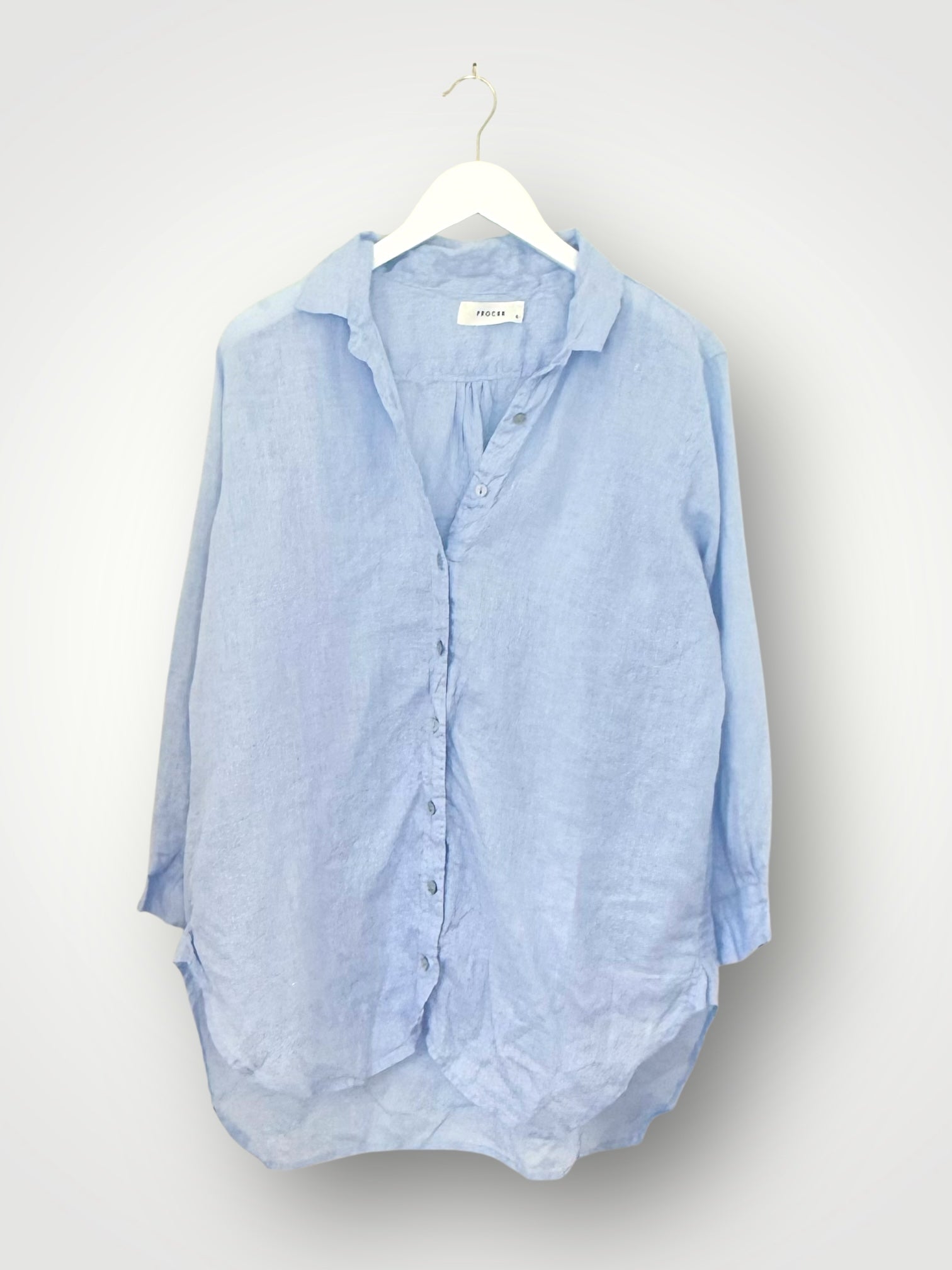 skyla shirt - soft blue linen Apparel