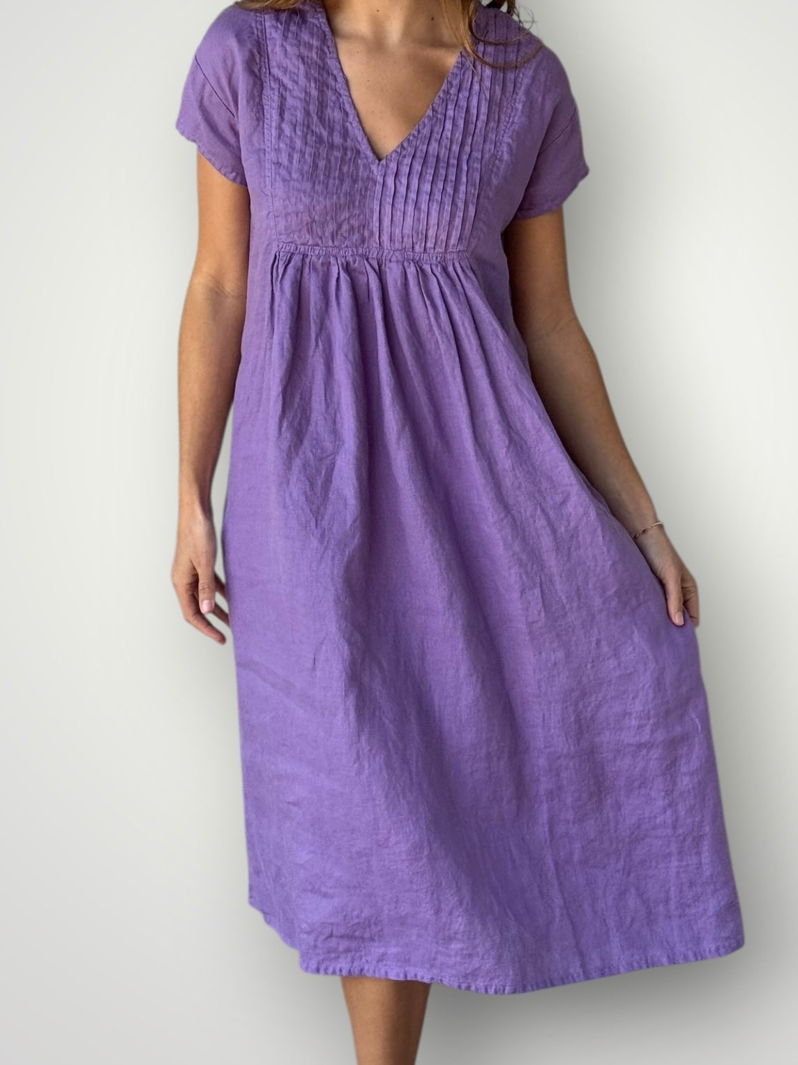 nellie dress-orchid linen