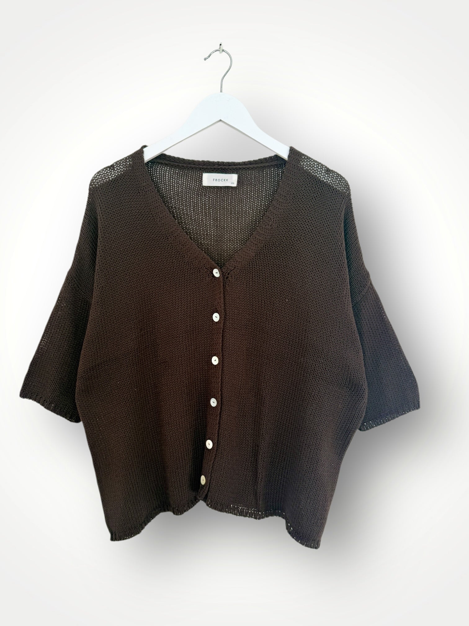 alex cardi-chocolate cotton knit Apparel