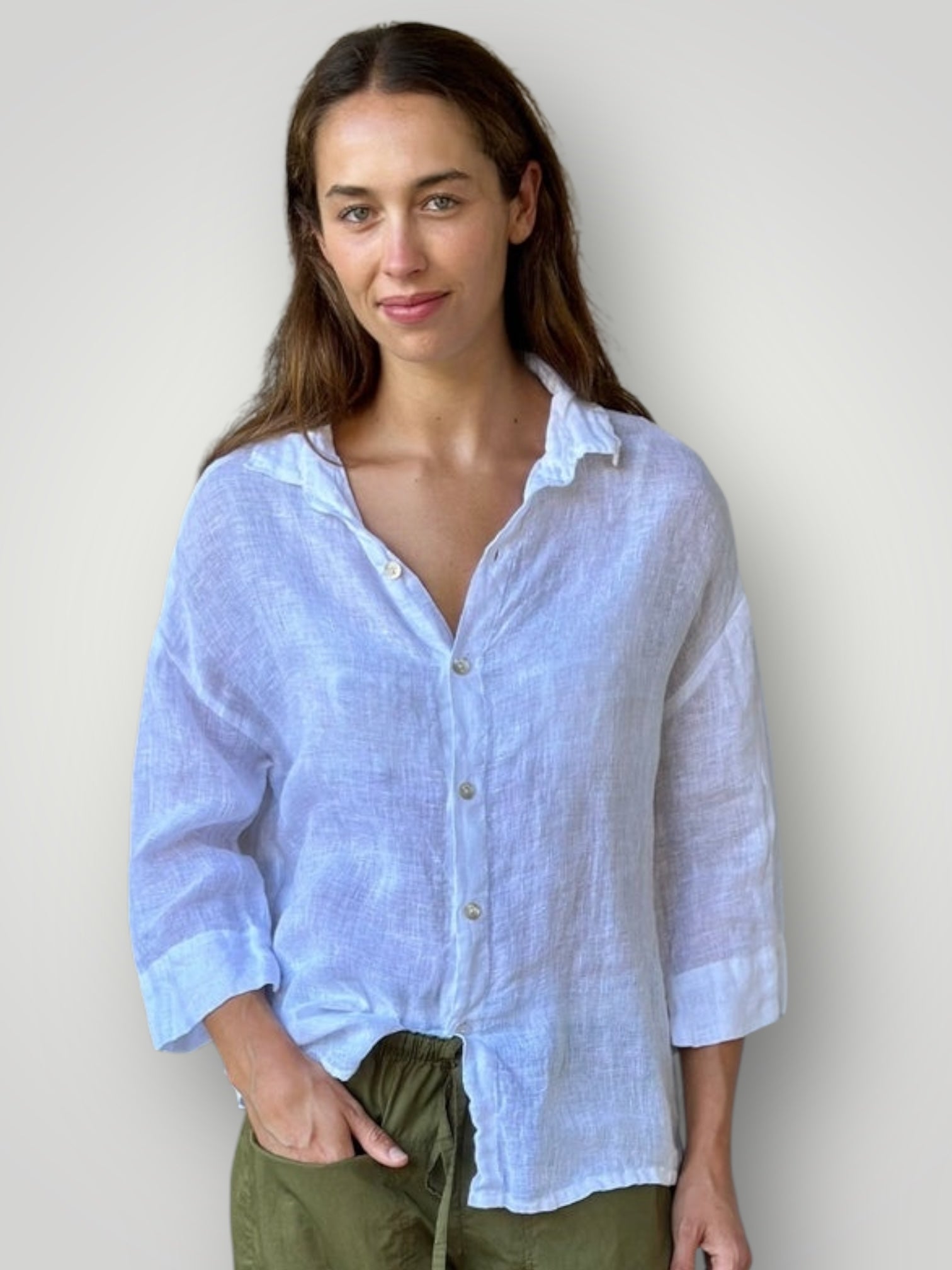 deanna shirt - white linen gauze Apparel