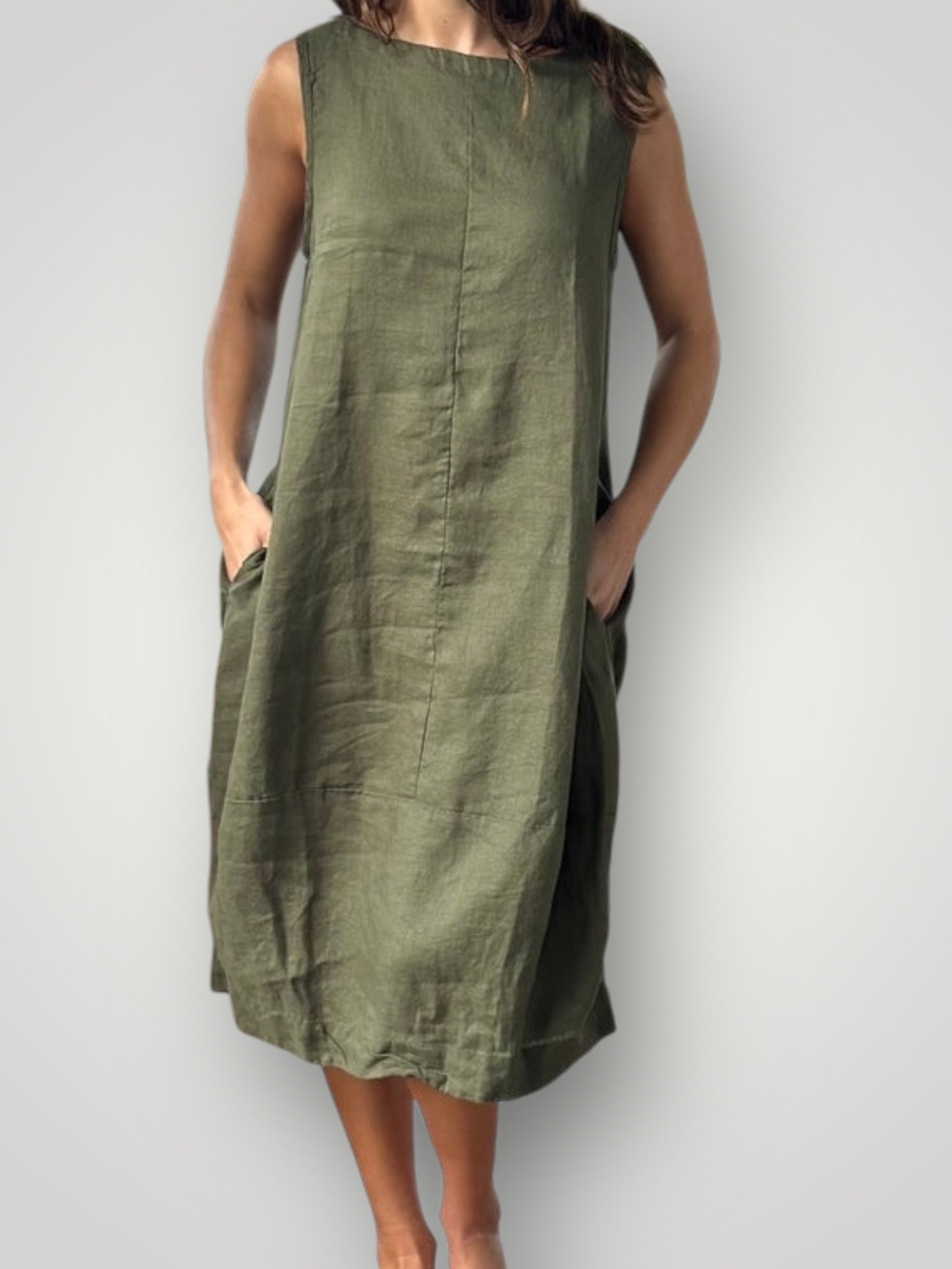 adele dress-army linen Apparel