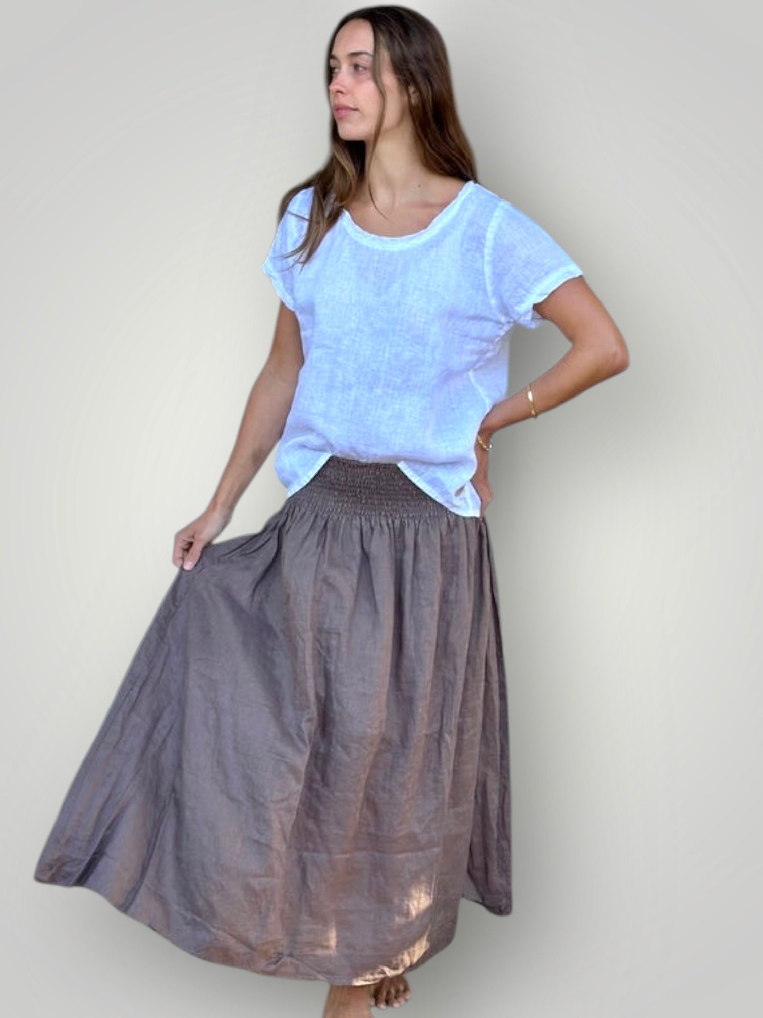 lulu skirt - soil linen Apparel